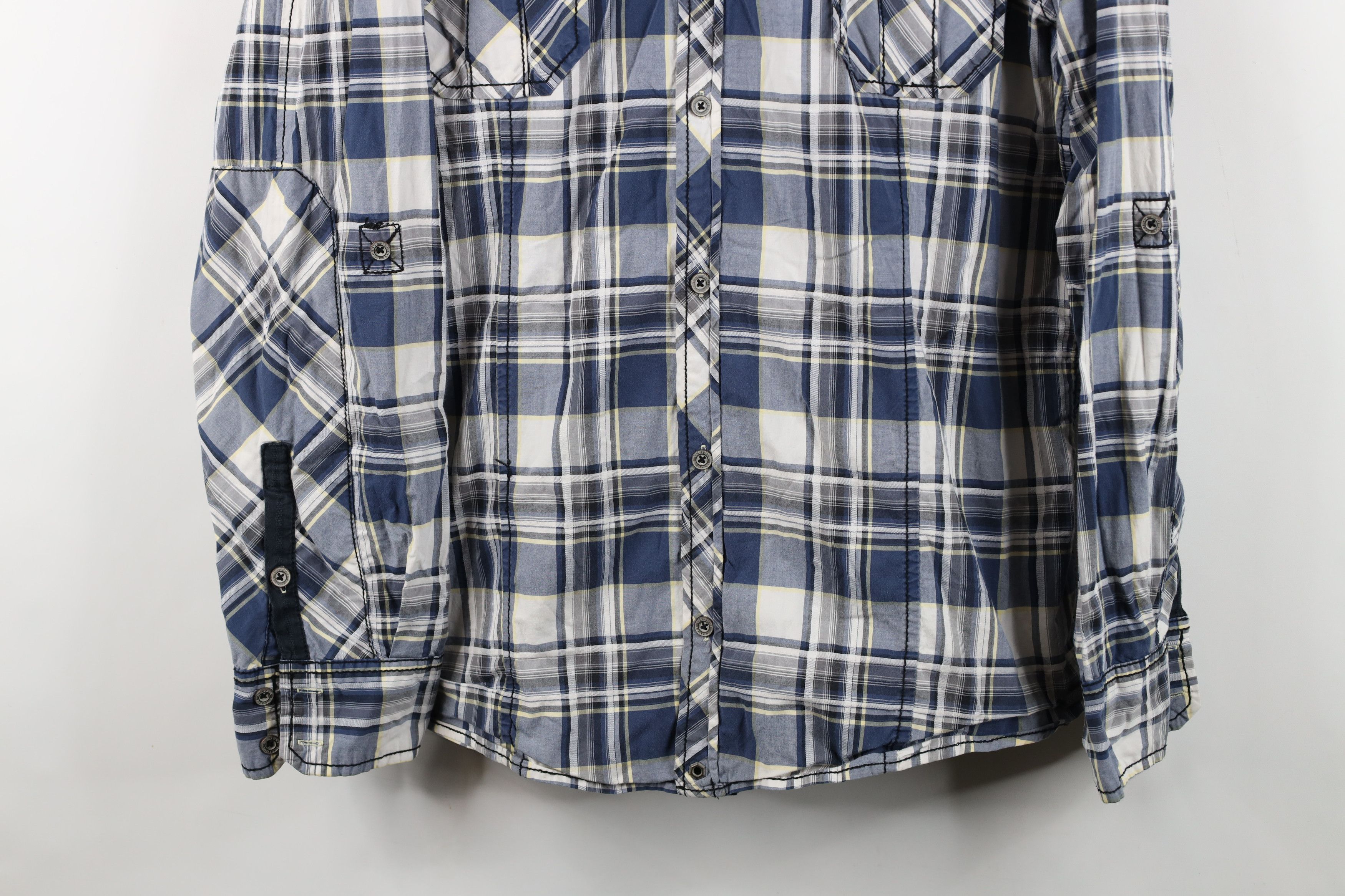 Vintage Buckle BKE Fit Thick Stitch Collared Button Shirt Blue Plaid Size US XXL / EU 58 / 5 - 3 Thumbnail