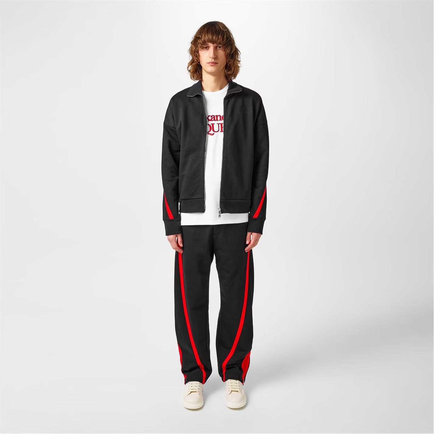 Alexander McQueen ALEXANDER MCQUEEN red black twisted stripe jogger sweatpants Size US 32 / EU 48 - 1 Thumbnail