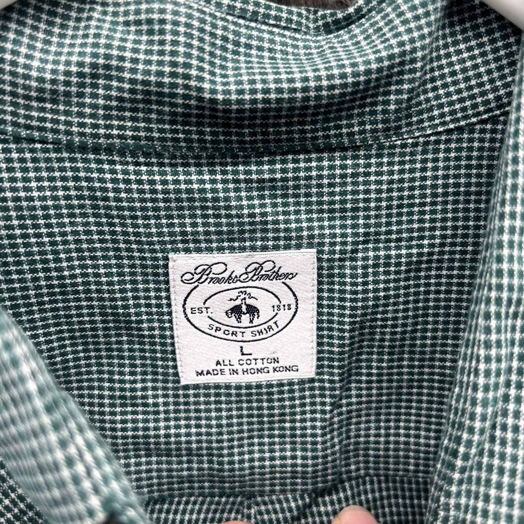 Brooks Brothers Brooks Brothers Shirt Mens L Green Check Long Sleeve Button Front Casual Size US L / EU 52-54 / 3 - 5 Thumbnail