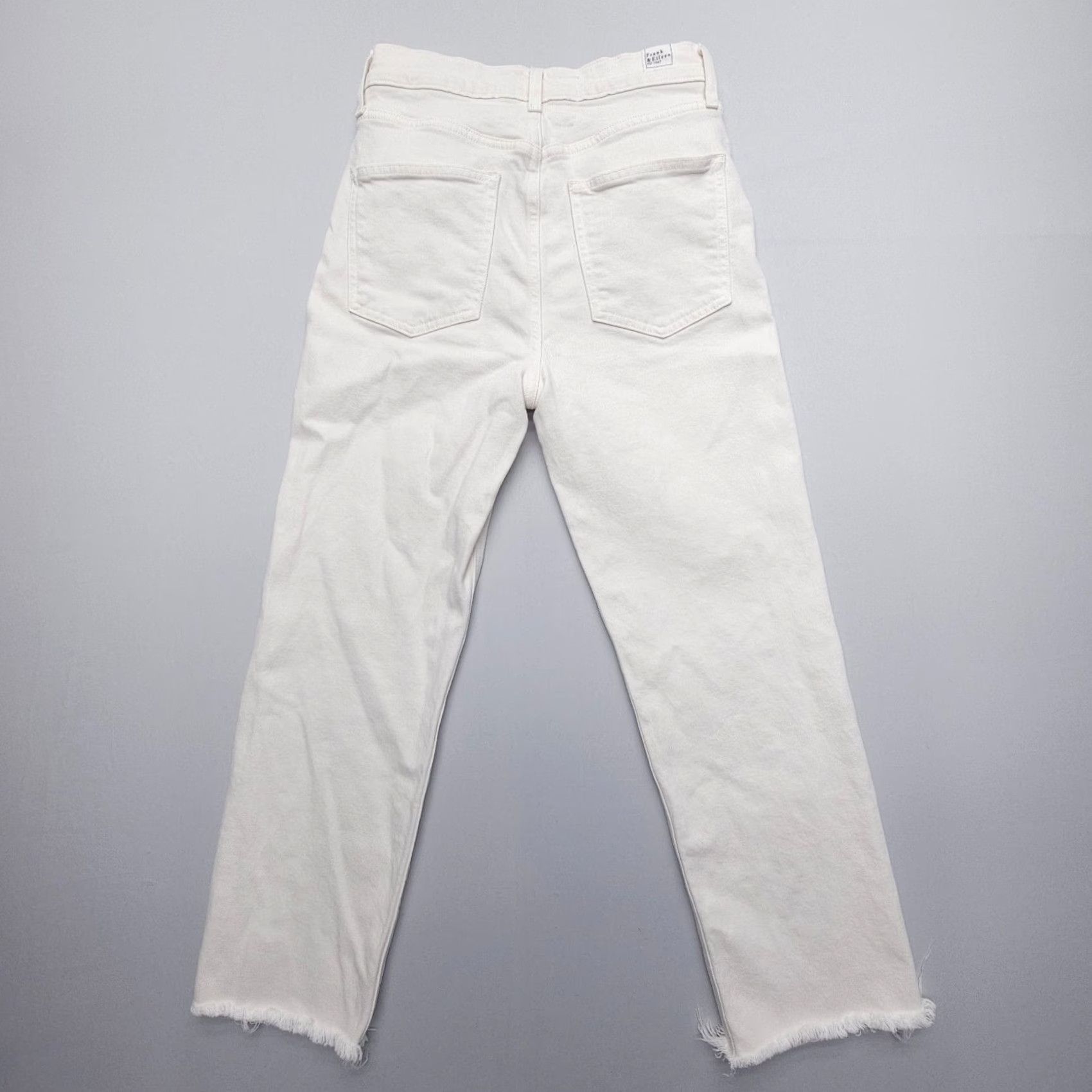 Frank & Eileen Frank & Eileen Monaghan Jeans 27 White High Rise Button Fly Jeans Womens Regular 27 in Cotton Denim Solid White Vintage City USA Size 27" / US 4 / IT 40 - 2 Thumbnail