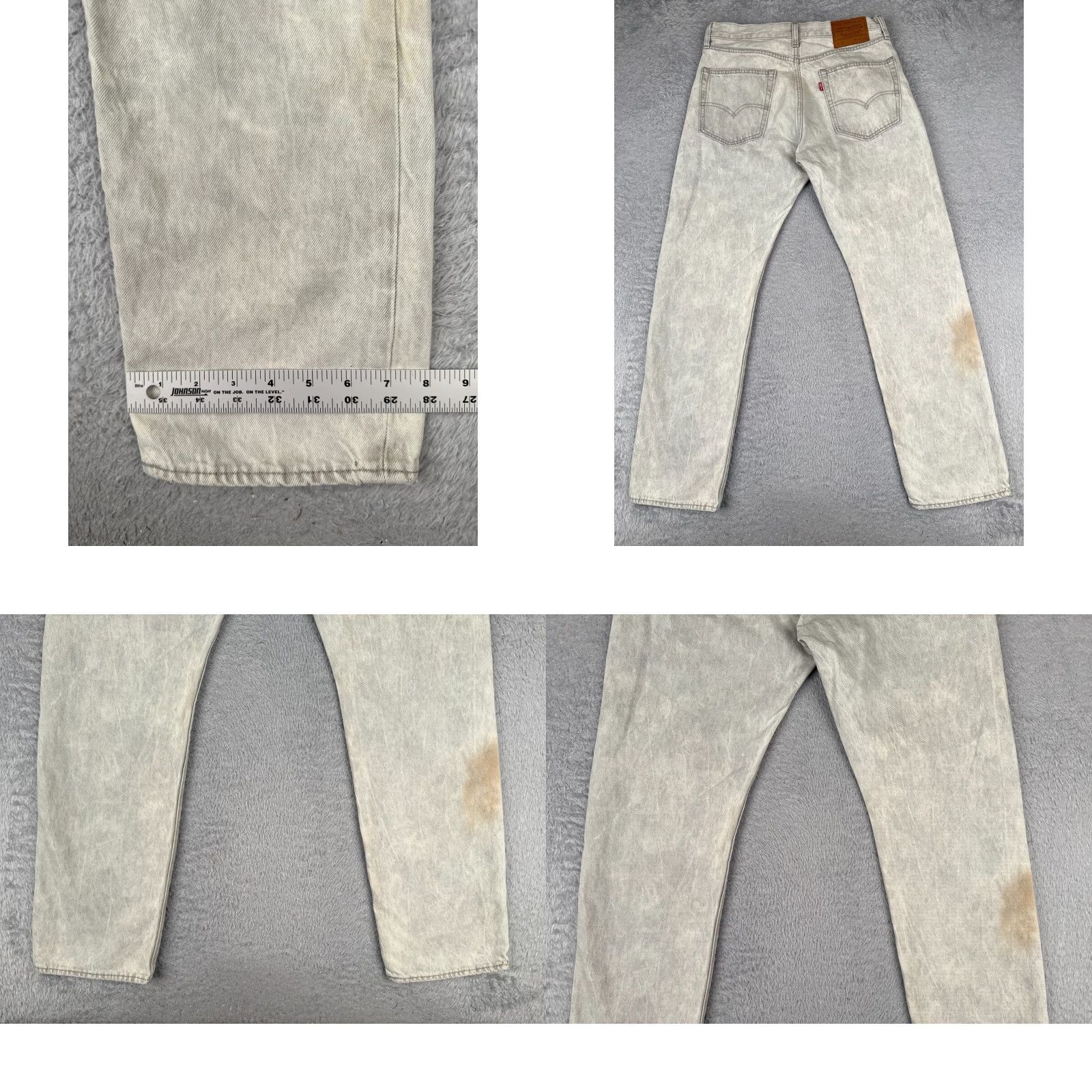 Levi's VINTAGE Levis Jeans Men 32 Gray Denim Straight Leg Premium 551 z Big E Acid Wash 32x30 Size US 32 / EU 48 - 10 Thumbnail