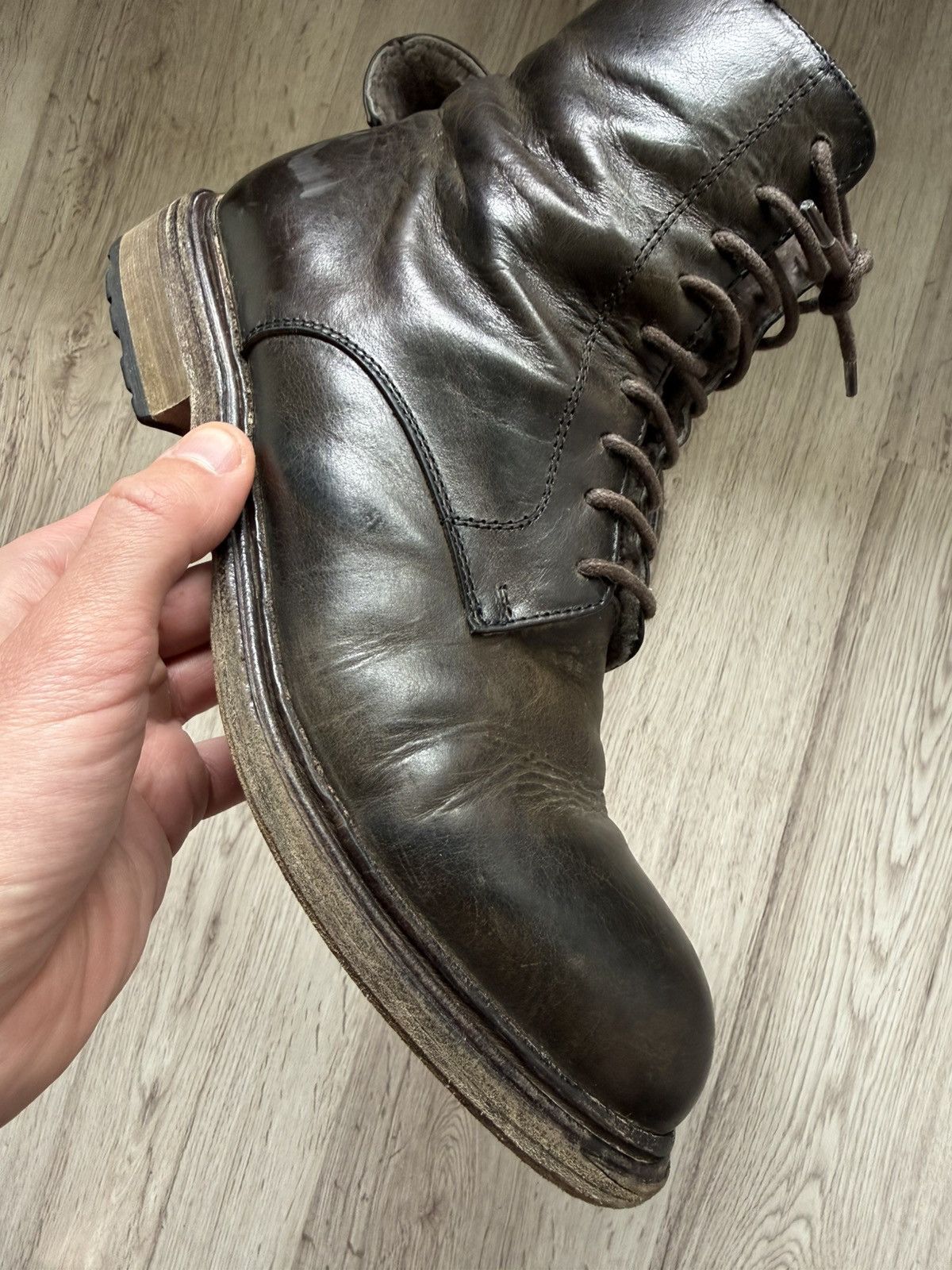 Other Crispiniano Patina Leather Boots Side Zip Italian Combat 39 Size US 6 / EU 39 - 4 Thumbnail
