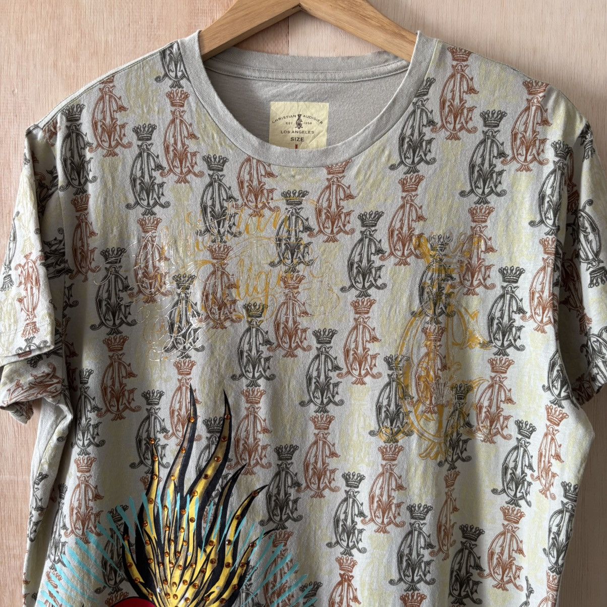 Christian Audigier Y2K Christian Audigier Designer Heart Breaker All Over Print Size US M / EU 48-50 / 2 - 2 Thumbnail