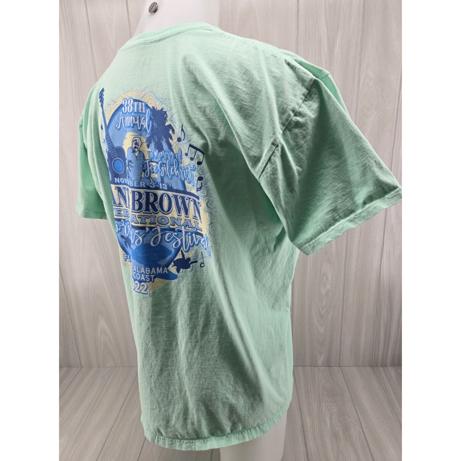 Vintage VINTAGE Flora-Bama T-Shirt 38th Songwriters Festival Adult XL Green Short Sleeve Crew Neck Men Size US XL / EU 56 / 4 - 7 Thumbnail