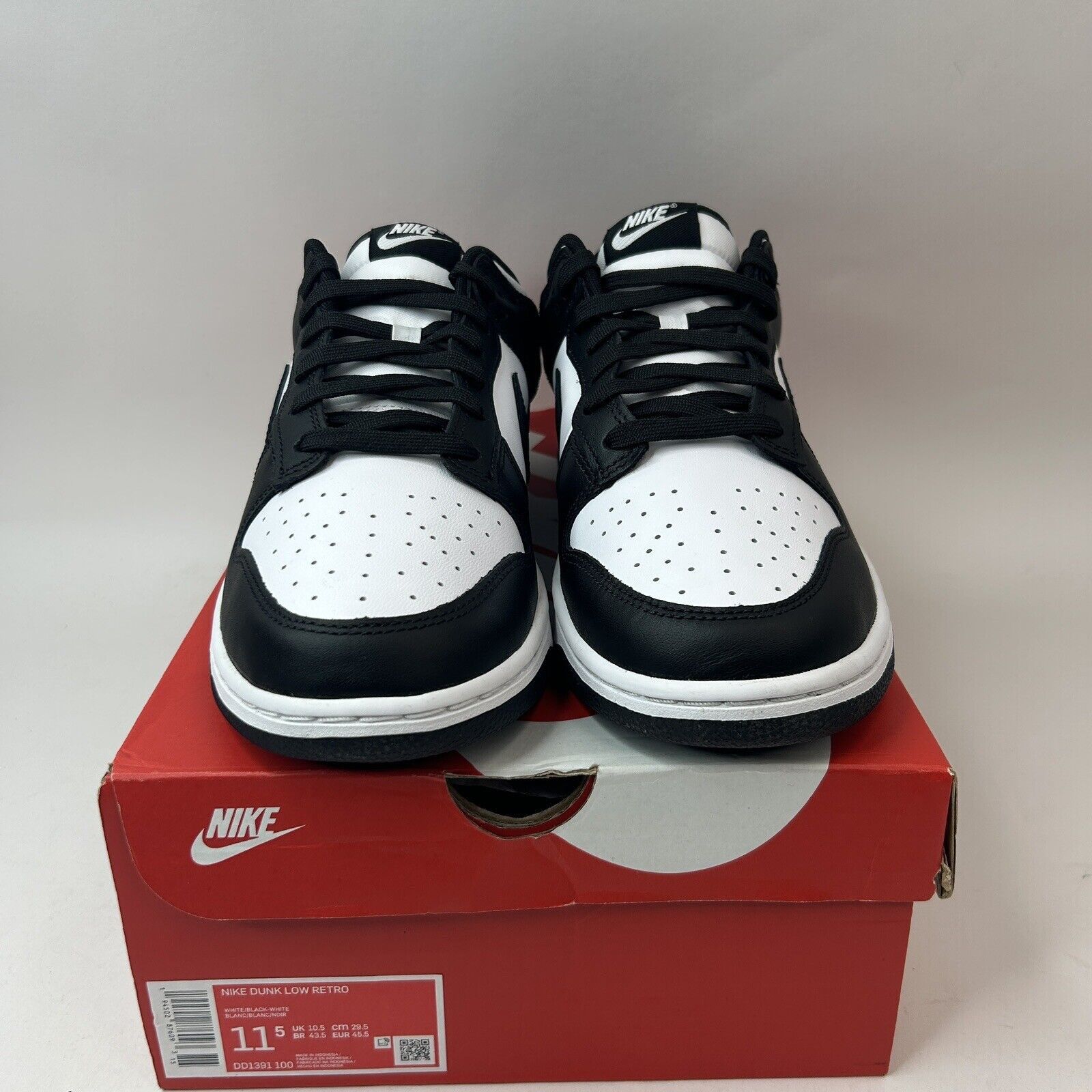Nike Nike Dunk Low Retro “Black White/Panda” 2023 Size US 11.5 / EU 44-45 - 2 Thumbnail