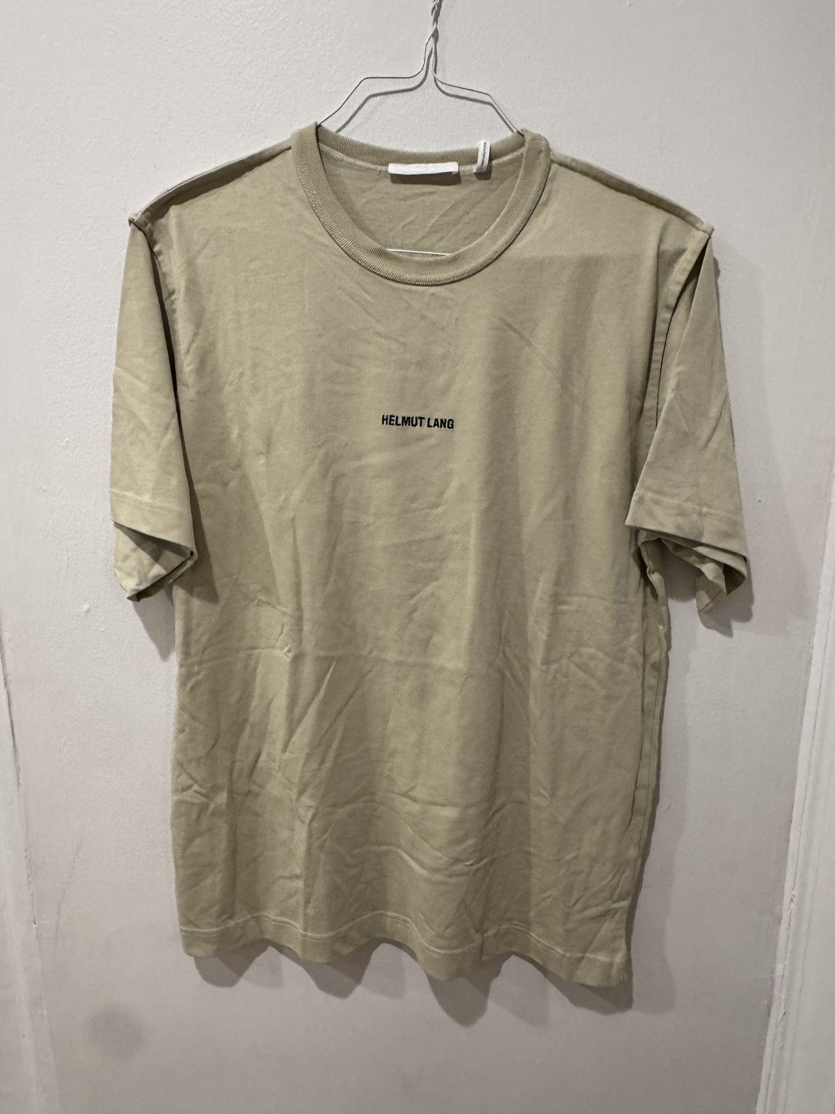 Helmut Lang HELMUT LANG Logo Print T-Shirt - Beige Size US M / EU 48-50 / 2 - 1 Thumbnail