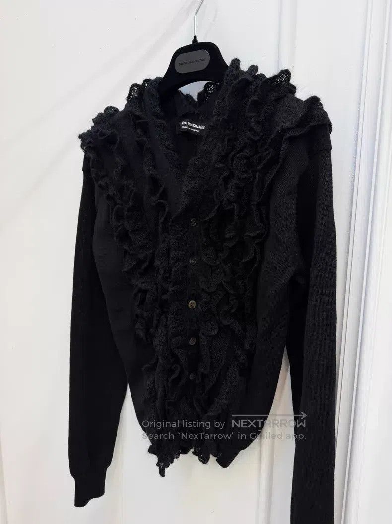 Junya Watanabe JUNYA WATANABE Patchwork Lace Knit V-Neck Cardigan Size S / US 4 / IT 40 - 2 Thumbnail