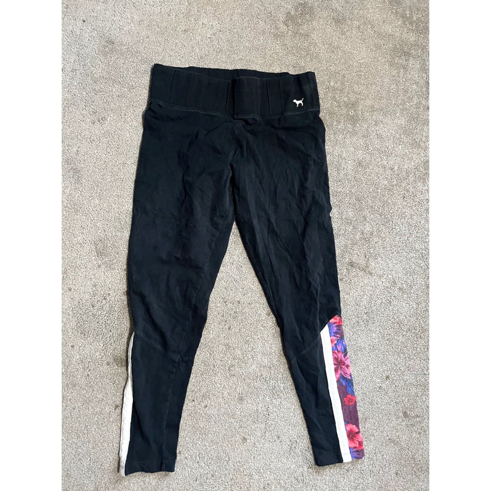 Victoria's Secret Victoria's Secret Pink Yoga Black Ribbed Athletic Legging Women's Size L Size 36" / US 14 / IT 50 - 2 Thumbnail