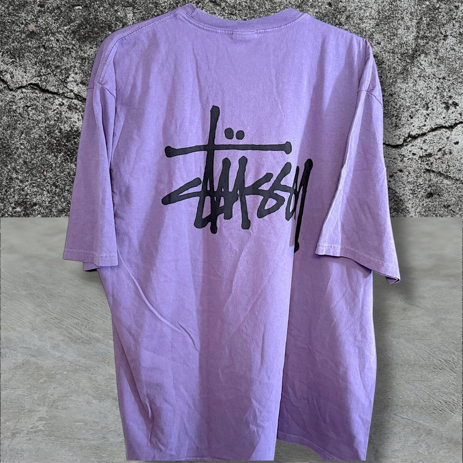 •NEW• Stüssy Basic Pigment Dyed Purple Short-Sleeve Tee • XL