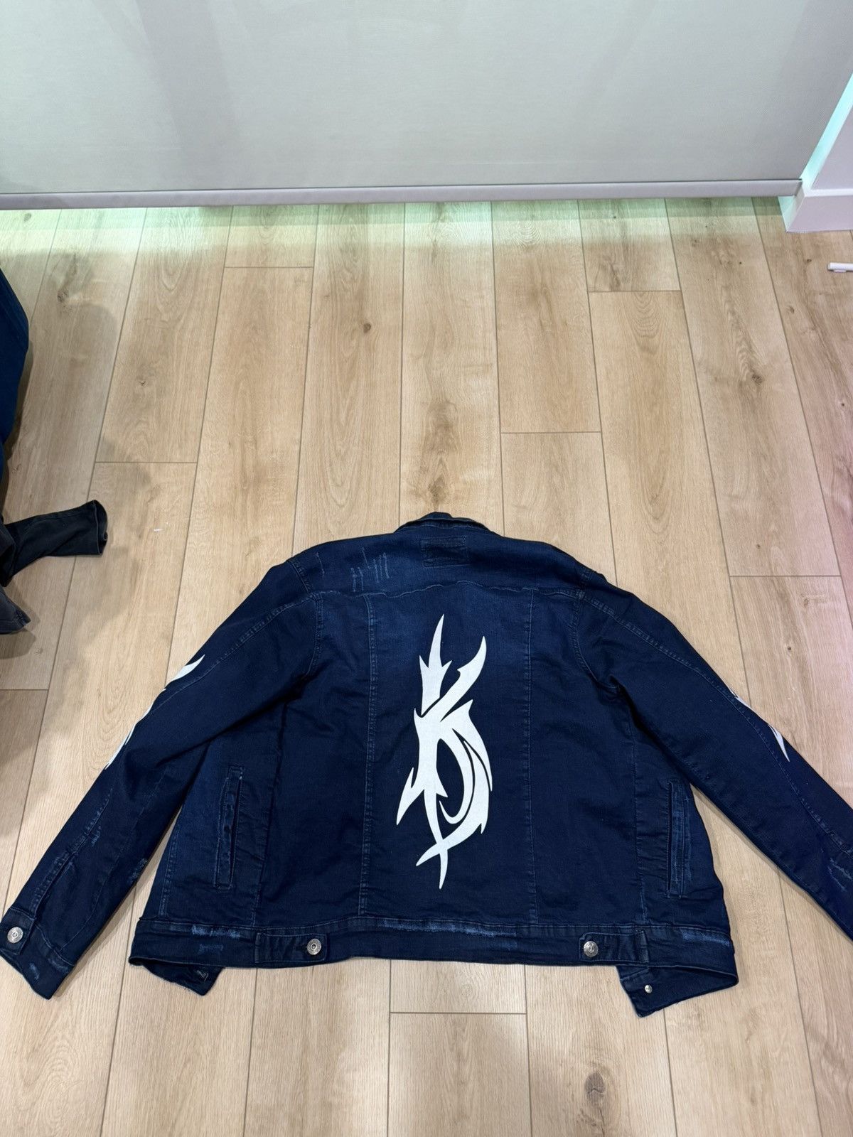 Kim Krueger Kim Kruger BLACK denim jacket GRAIL COLORWAY | Grailed