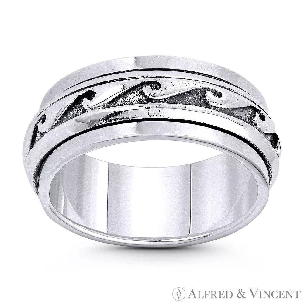 Other Wide Men's Spinning Ring "Sea Wave" Beachbum Charm Size ONE SIZE - 1 Preview