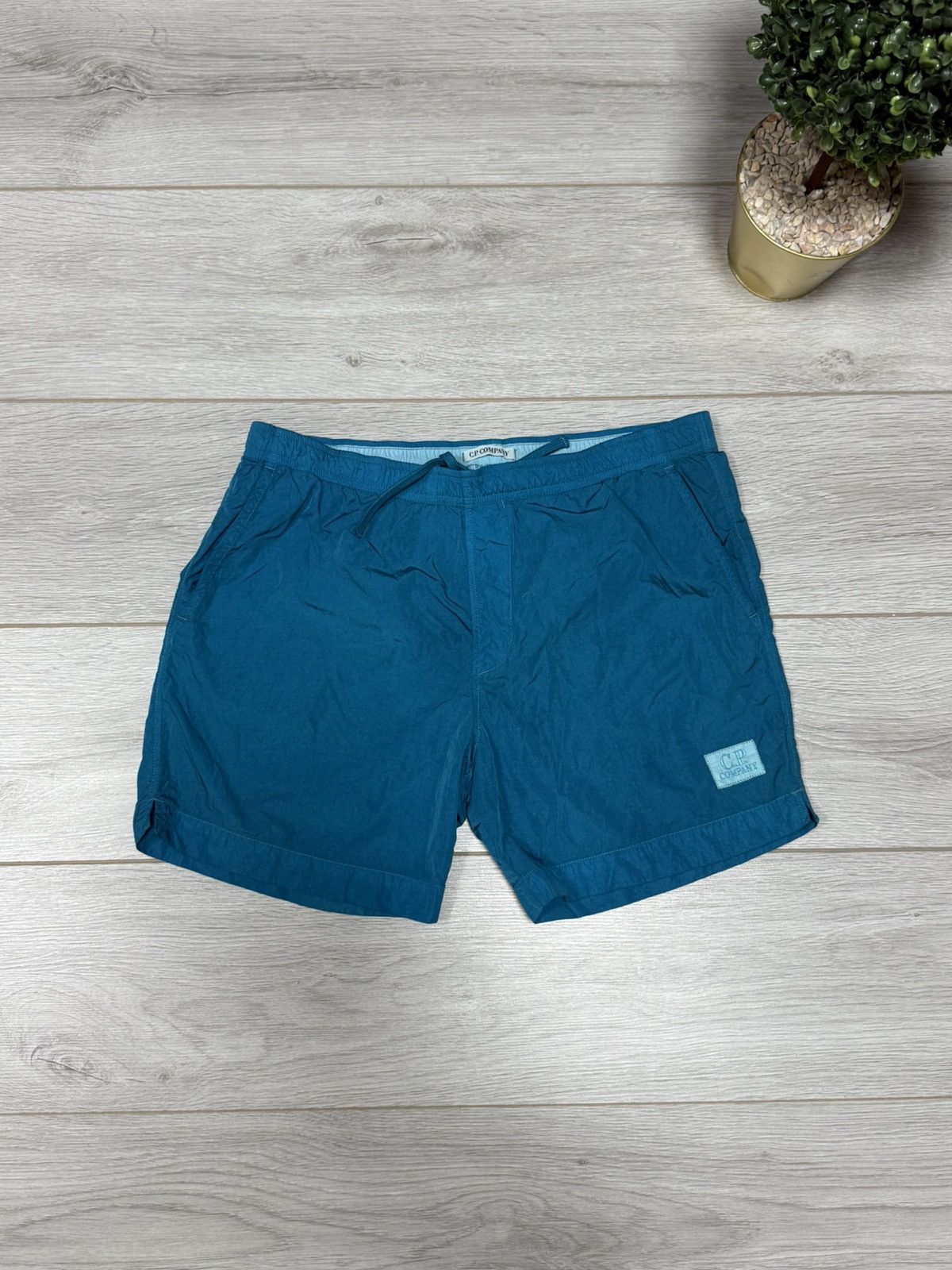 CP company nylon metal logo shorts