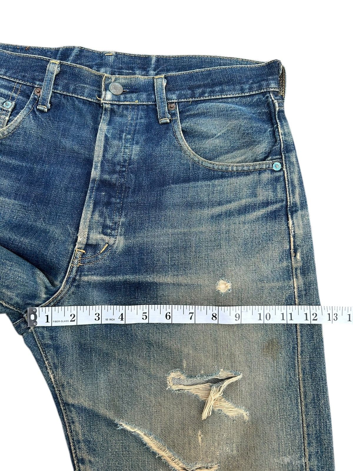 Kapital Thrashed Vintage Levis Big E Selvedge Denim Jeans Size US 33 - 20 Thumbnail