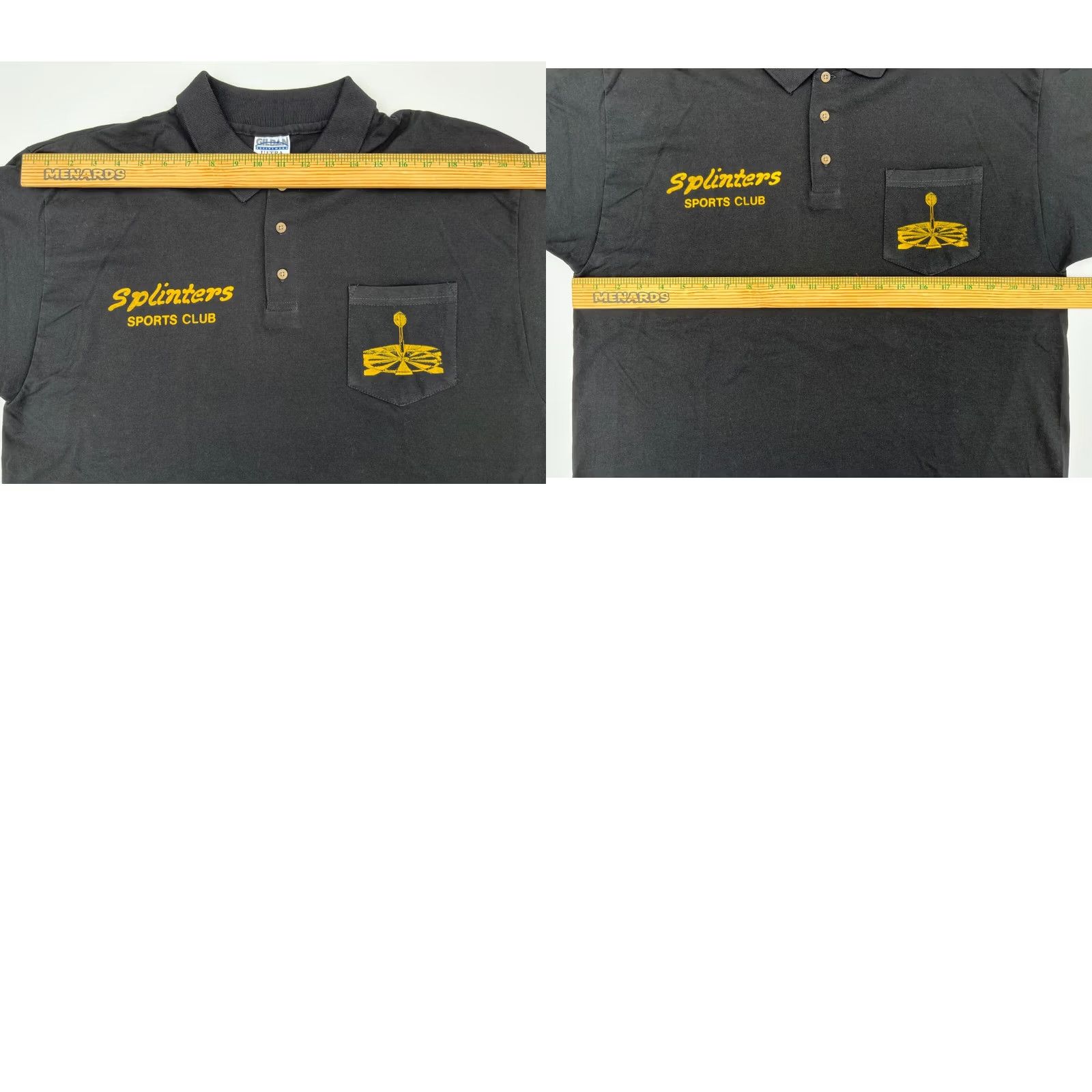 Gildan VINTAGE Gildan Polo Shirt Mens XL Black American Darters Association Splinters Sports Club Sz XL Size US XL / EU 56 / 4 - 8 Thumbnail