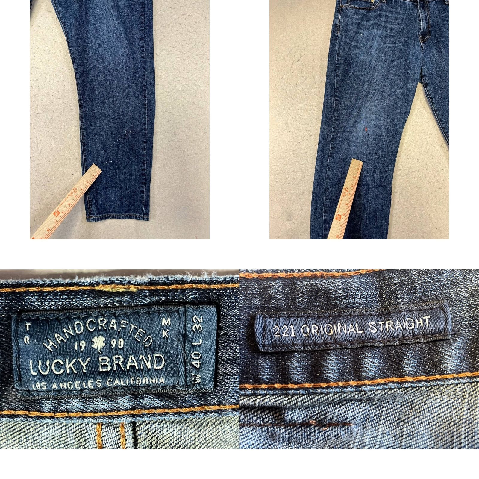 Lucky Brand Lucky Brand 221 Jeans Mens Straight Athletic Fit 40x32 Denim Blue Cotton Spandex See Pic Size US 40 / EU 56 - 9 Thumbnail