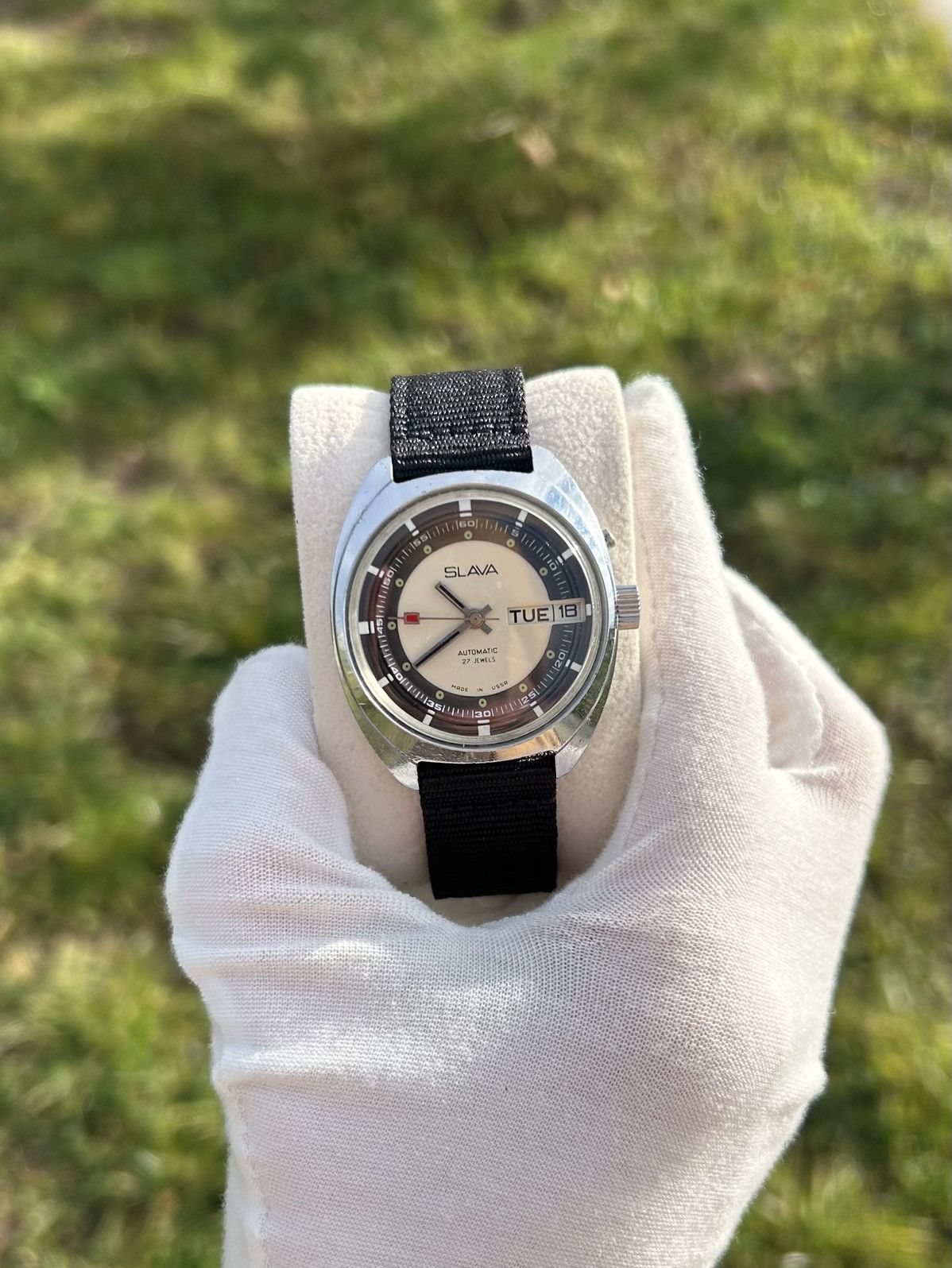 Vintage Watch Slava Automatic Ussr Soviet Wristwatch 1980S, Men's