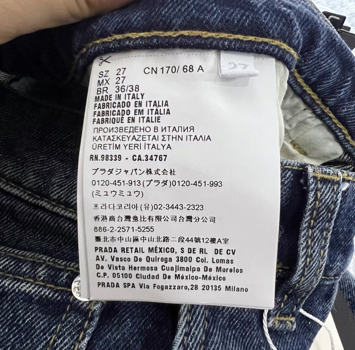 Prada Prada Blue Triangle Logo Denim Jeans J41 Size 27" / US 4 / IT 40 - 5 Thumbnail