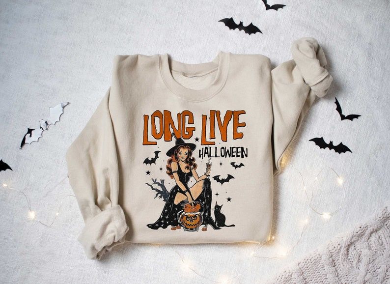Designer Long Live Halloween Sweatshirt Size M / US 6-8 / IT 42-44 - 1 Thumbnail