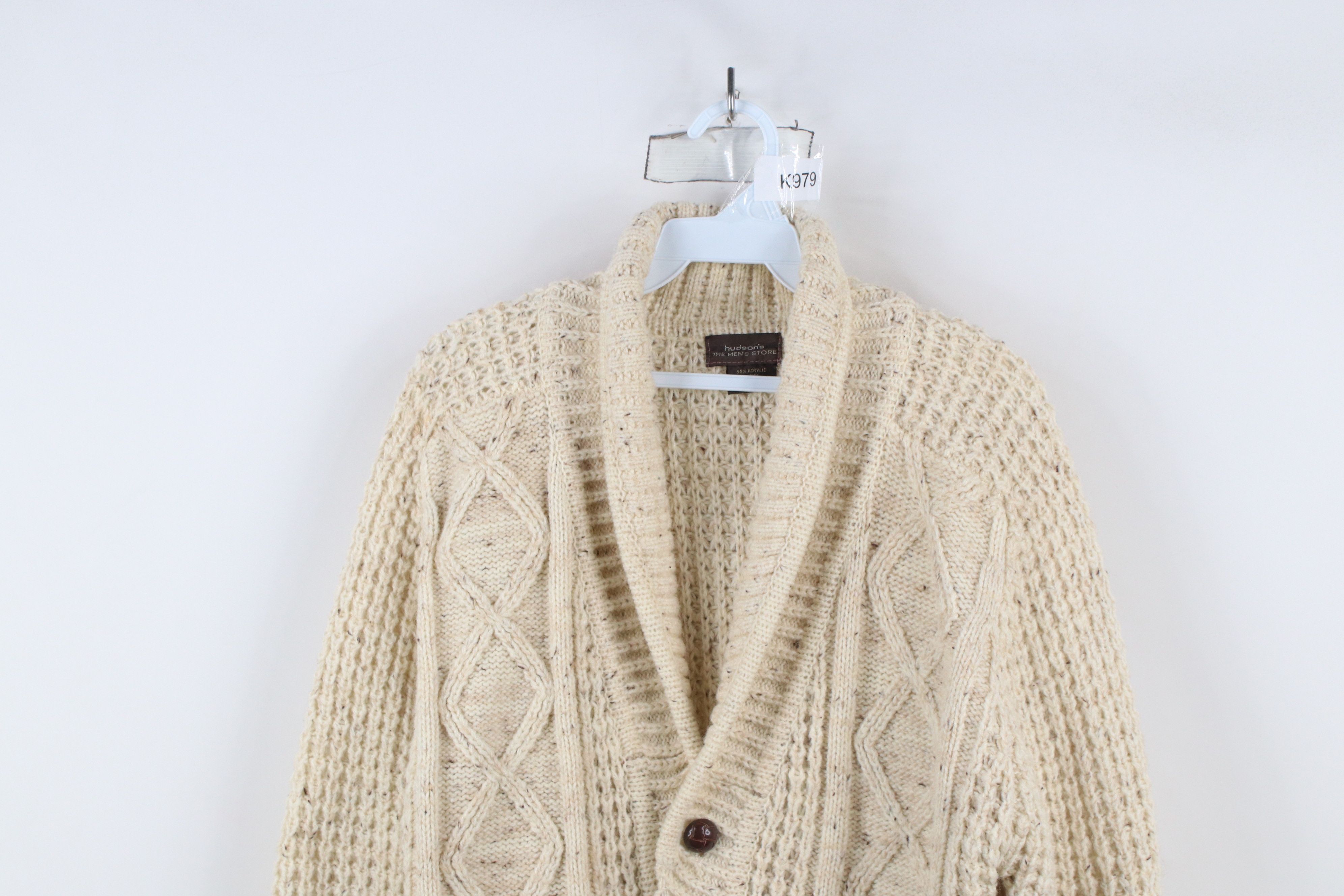 Vintage Vintage 70s Streetwear Fisherman Cable Knit Cardigan Sweater Size US M / EU 48-50 / 2 - 2 Thumbnail