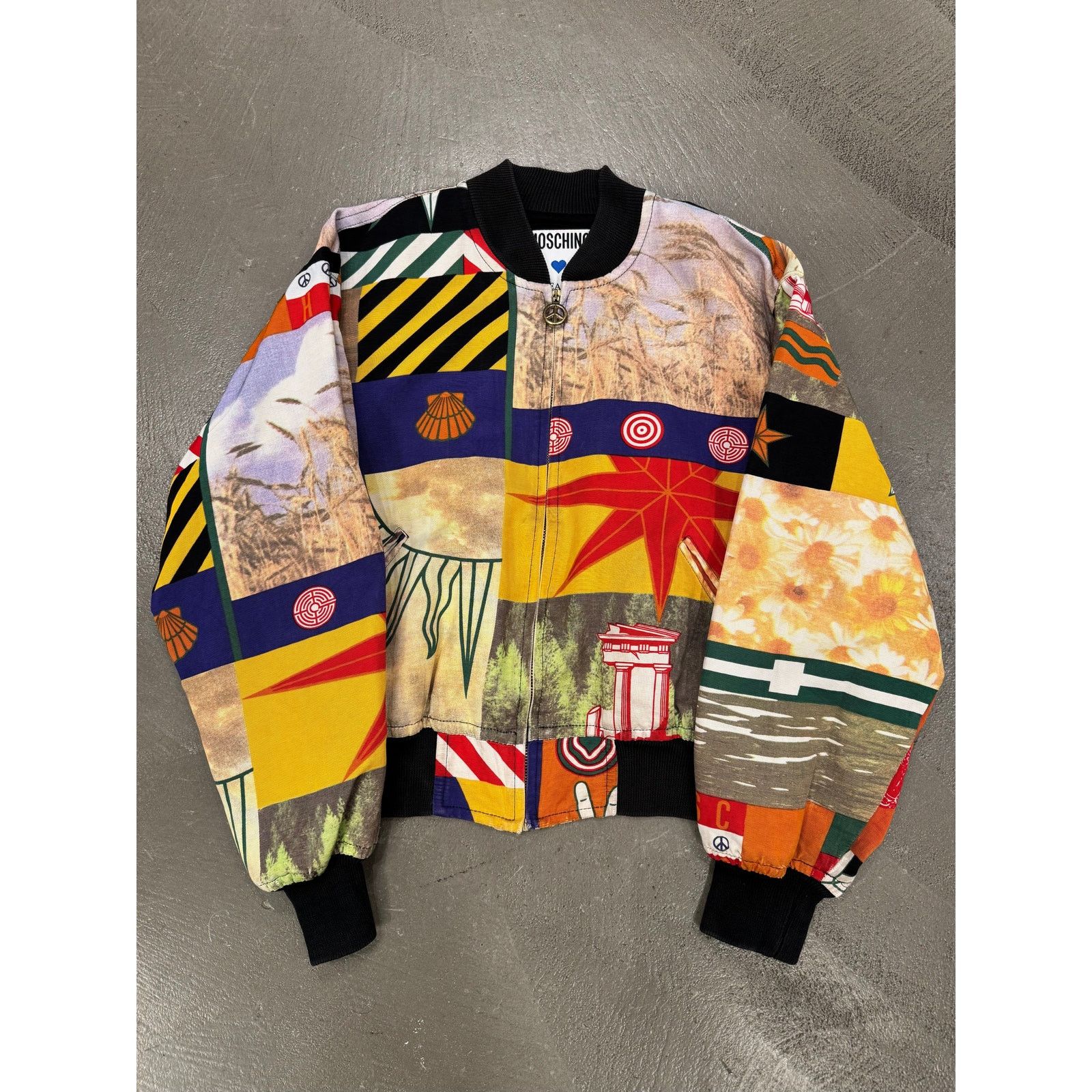 Moschino 1980s Moschino colorful printed bomber jacket Size US M / EU 48-50 / 2 - 1 Thumbnail