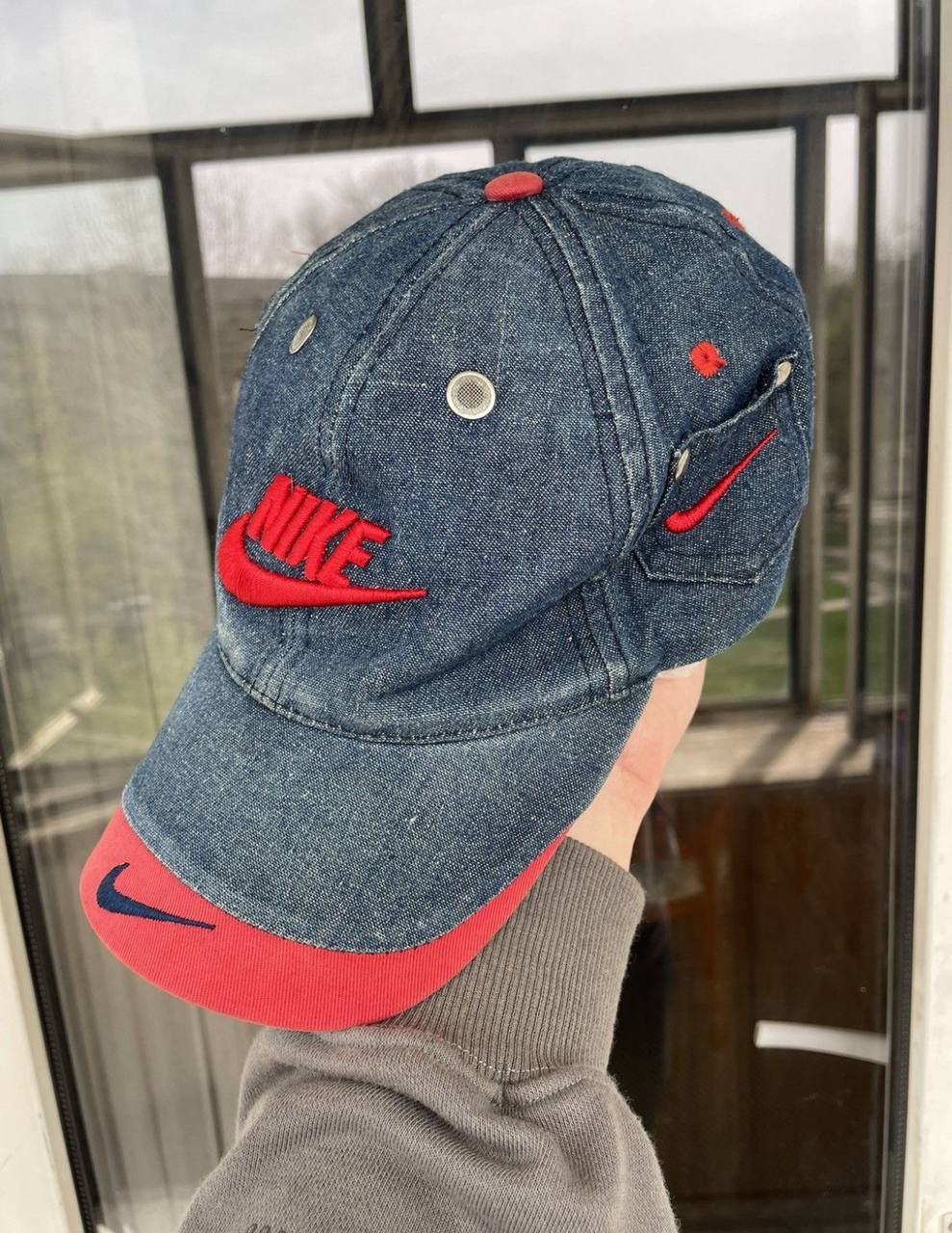 Nike Rare Denim Multiswoosh/pocket Vintage Nike Hat Size ONE SIZE - 2 Thumbnail