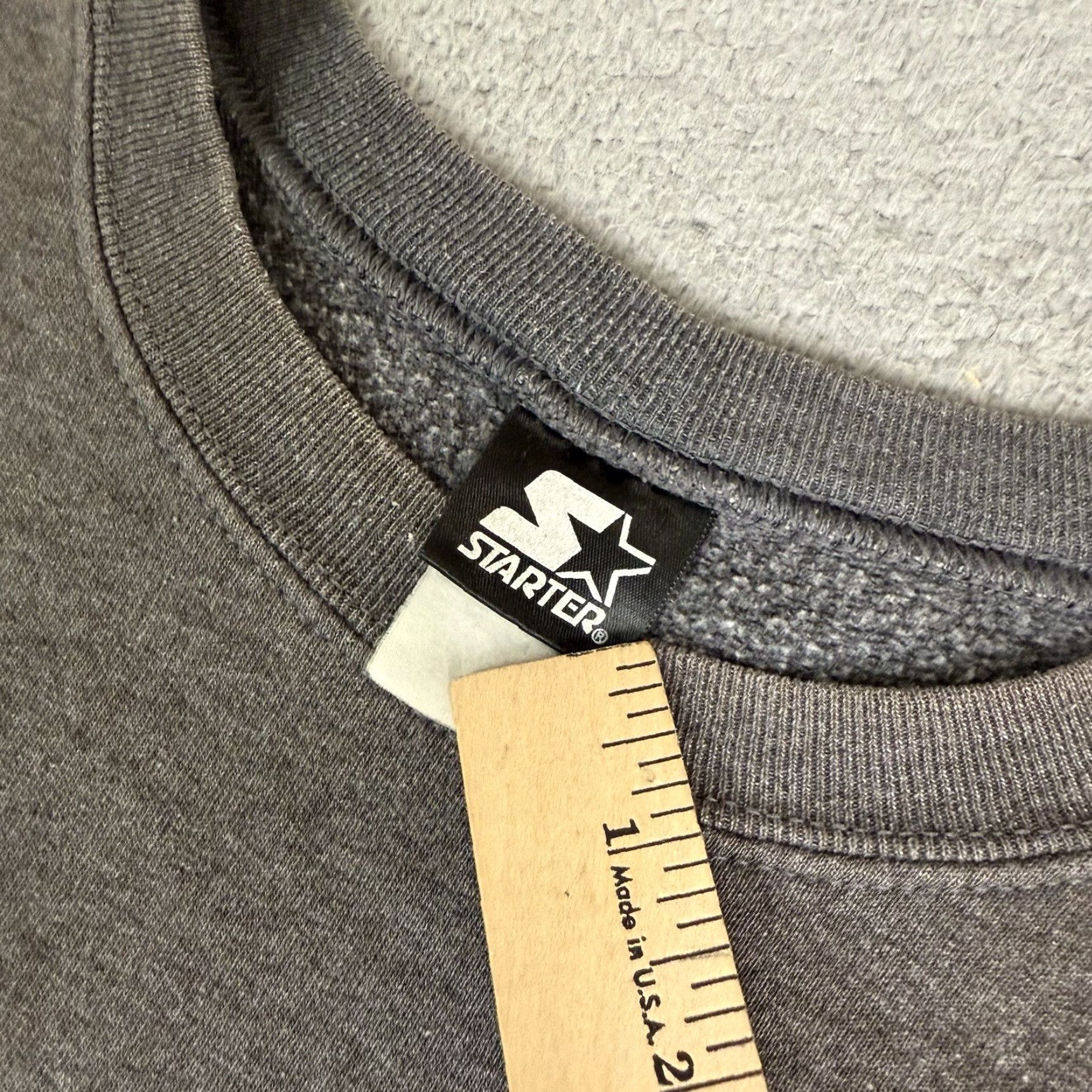 Starter VINTAGE Starter Sweatshirt Mens L Gray Distressed Sun Faded Boxy Thrashed 90s Hip Hop Size US L / EU 52-54 / 3 - 7 Thumbnail