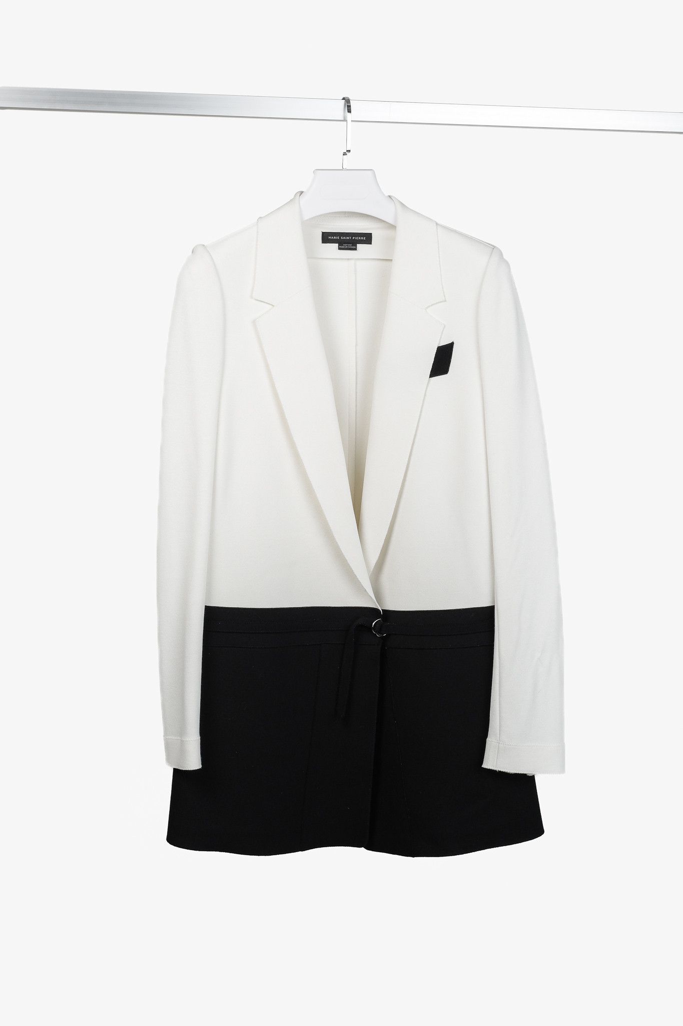 Marie Saint Pierre Marie Saint Pierre White & Black Ponte Two-Tone Blazer Size M / US 6-8 / IT 42-44 - 1 Thumbnail