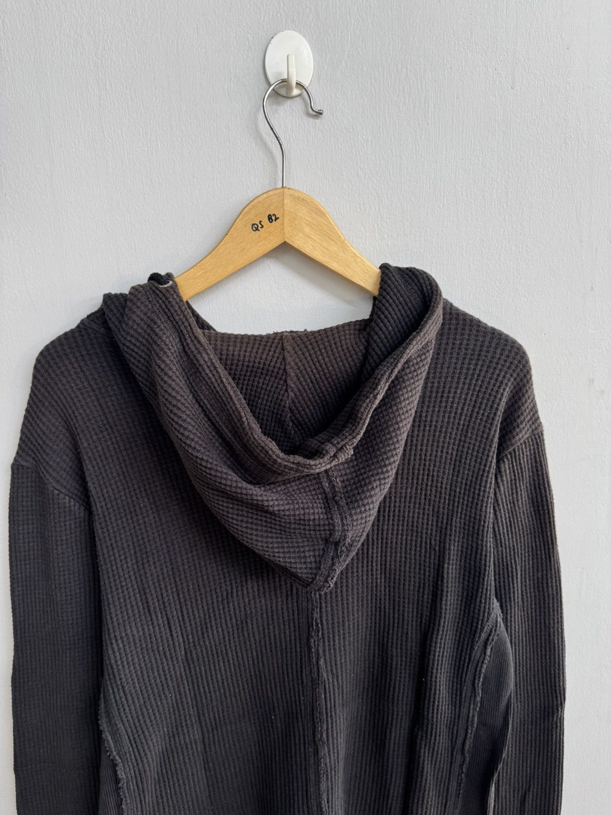 semanticdesign BLACK THERMAL WAFFLE-KNIT ZIP UP HOODIE BY SEMANTIC DESIGN Size US L / EU 52-54 / 3 - 6 Thumbnail