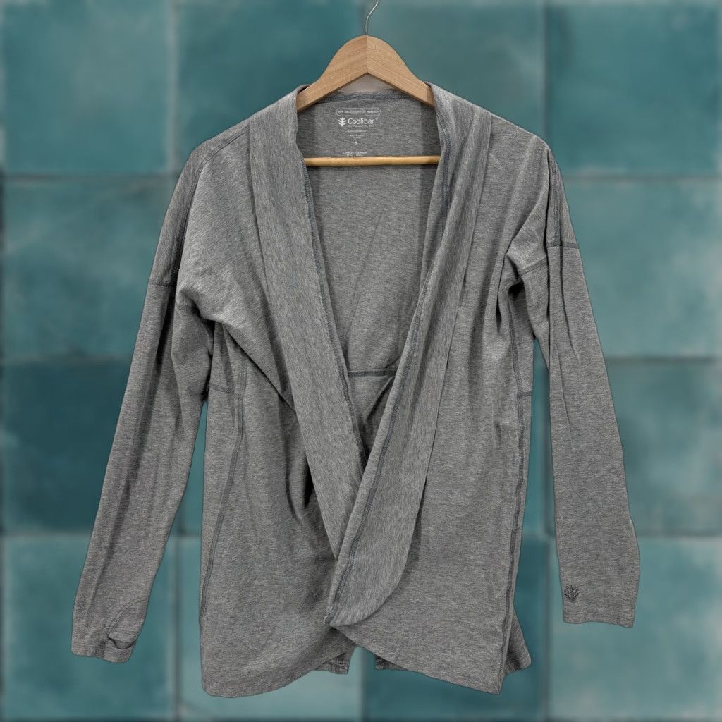 Vintage Coolibar Lumaleo Sun Wrap Jacket Womens Small Gray UPF 50+ Lightweight Travel Size S / US 4 / IT 40 - 1 Thumbnail
