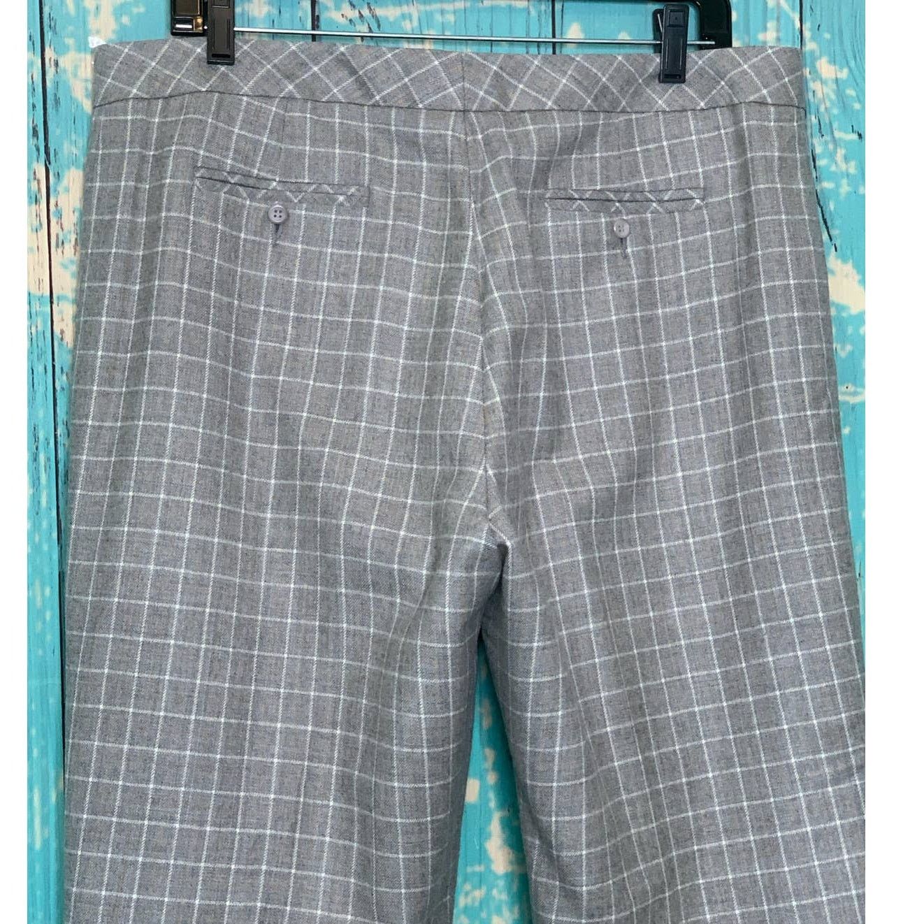 Pendleton gray plaid virgin wool straight legs pants size 16