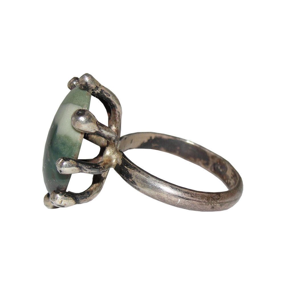 Designer Taxco Mexican Hand Made Sterling Bloodstone Ring Size ONE SIZE - 2 Thumbnail