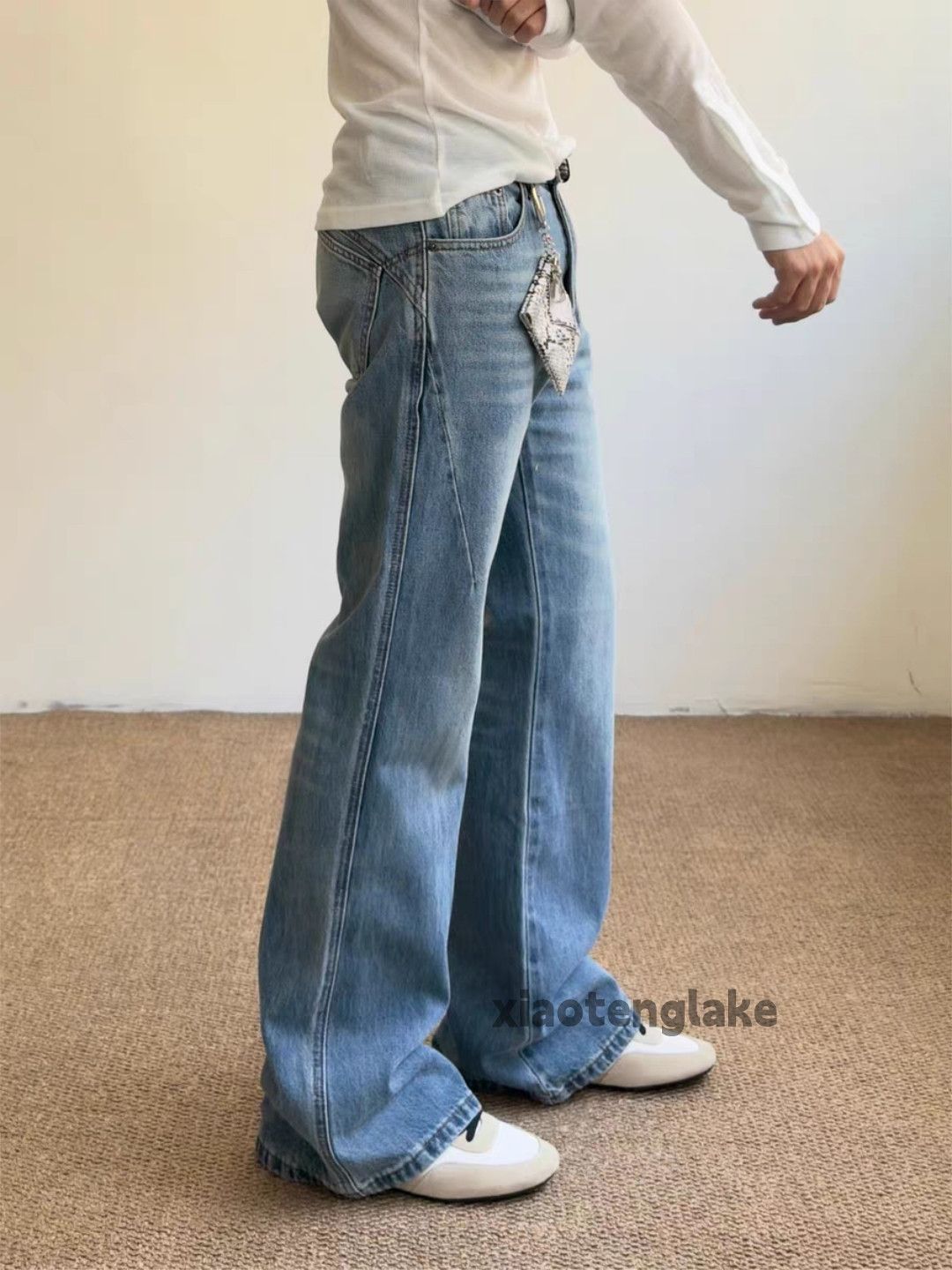 Jean Custom Loewe Celine Dior distressed faded bootcut jeans Size US 30 / EU 46 - 3 Thumbnail