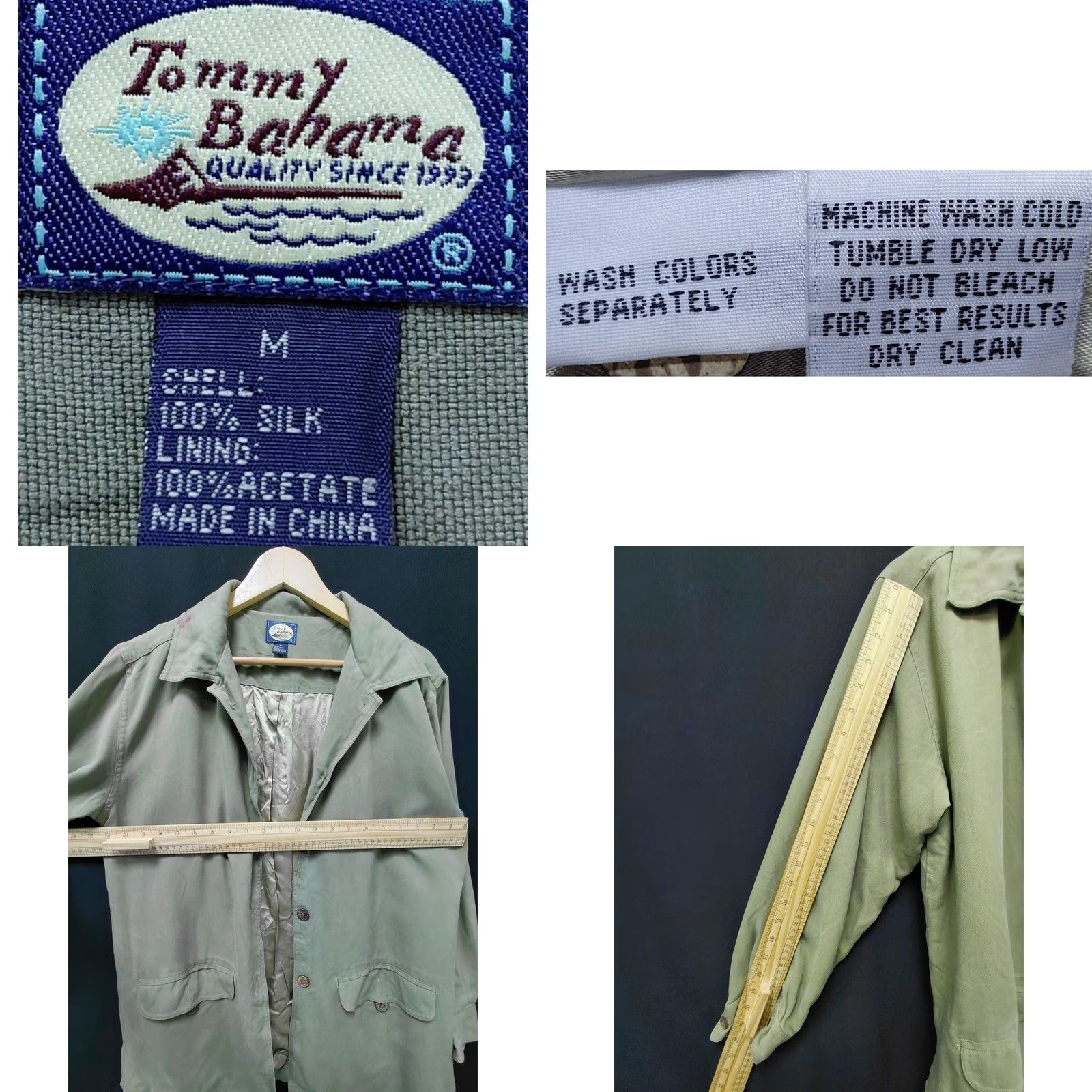 Tommy Bahama Tommy Bahama Olive Green Button-Up Jacket Women M Silk 100% Trench Coat / Lightweight Bel ted closure Button Casual Travel Size M / US 6-8 / IT 42-44 - 8 Thumbnail