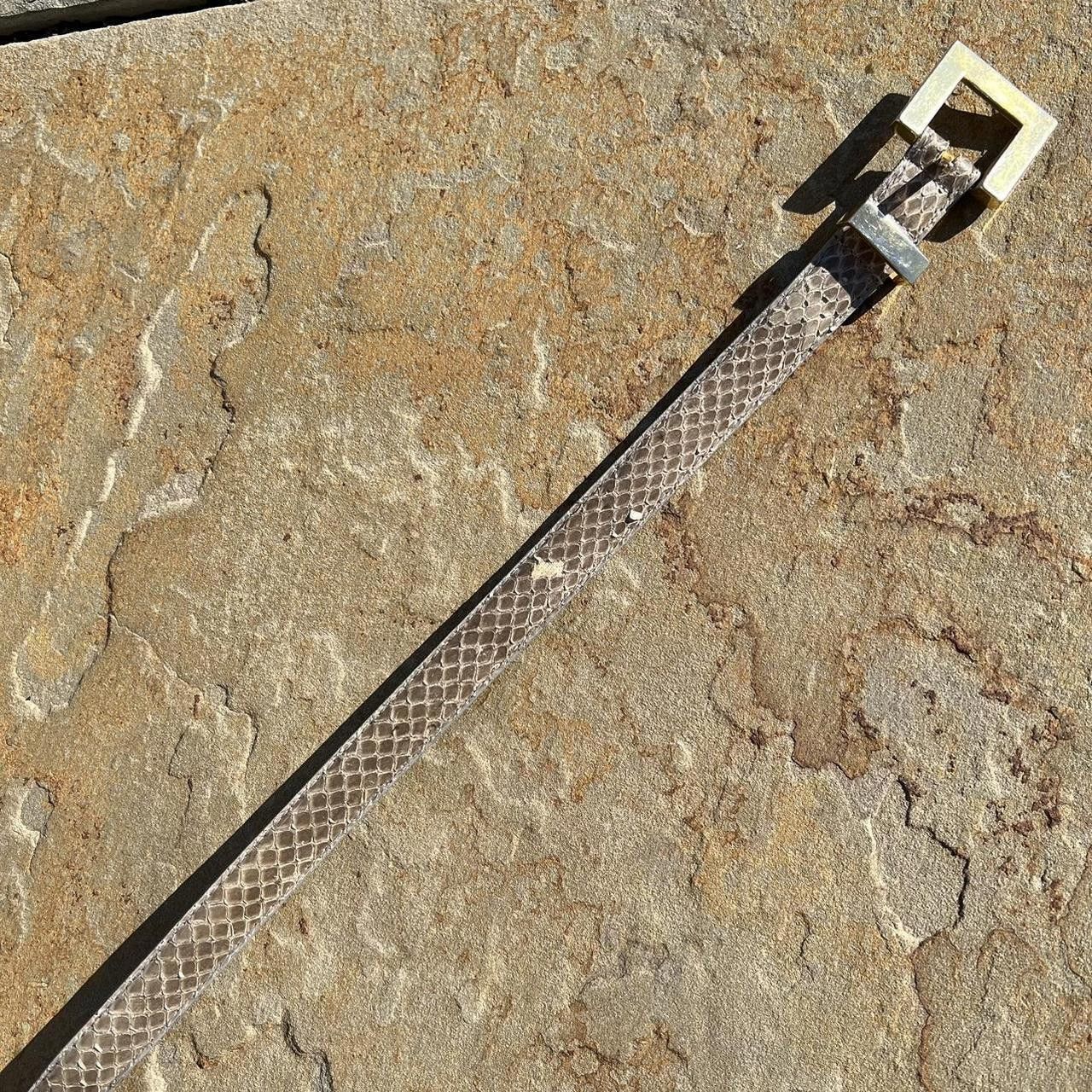 Vintage Vintage 80s Genuine Snake Skin Tan Grey Belt Size ONE SIZE - 3 Thumbnail