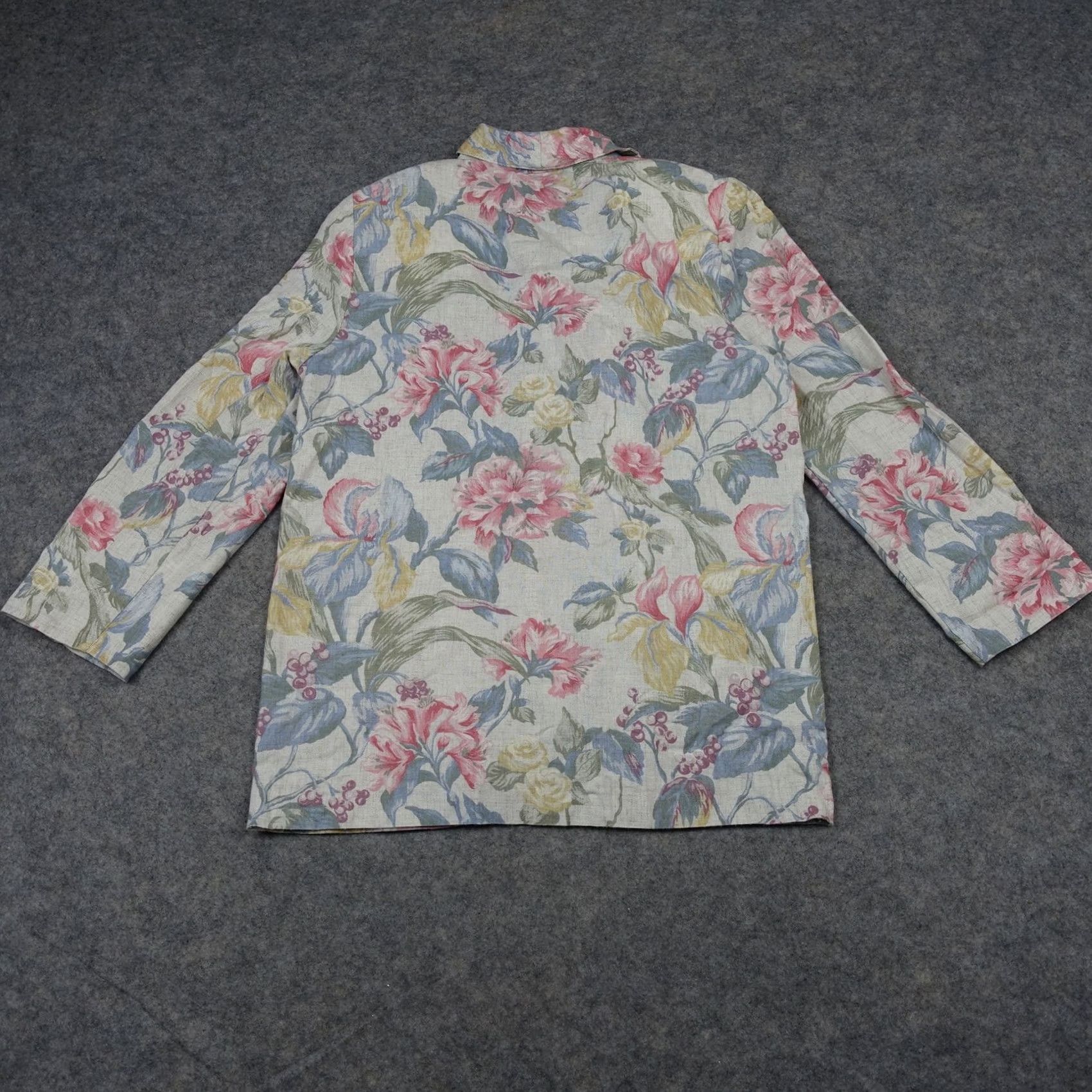 Vintage VINTAGE Radcliffe Blazer Womens 12 White Floral Long Sleeve Notched Lapel Jacket Coat Size XL / US 12-14 / IT 48-50 - 5 Thumbnail