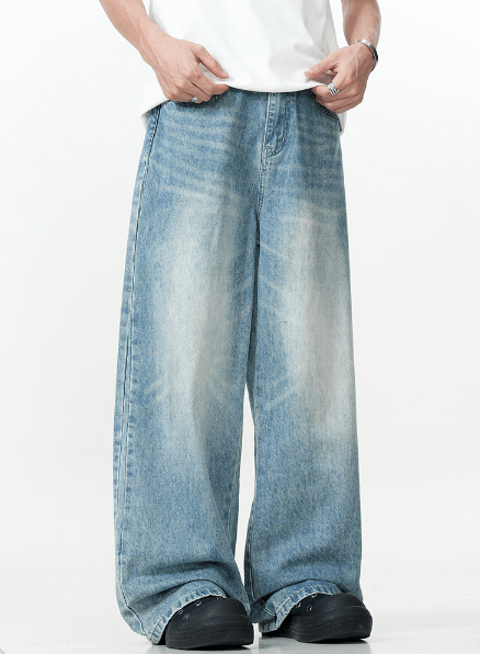 Japanese Brand × Jean American retro washed all-match loose casual jeans for men Size US 32 / EU 48 - 2 Thumbnail