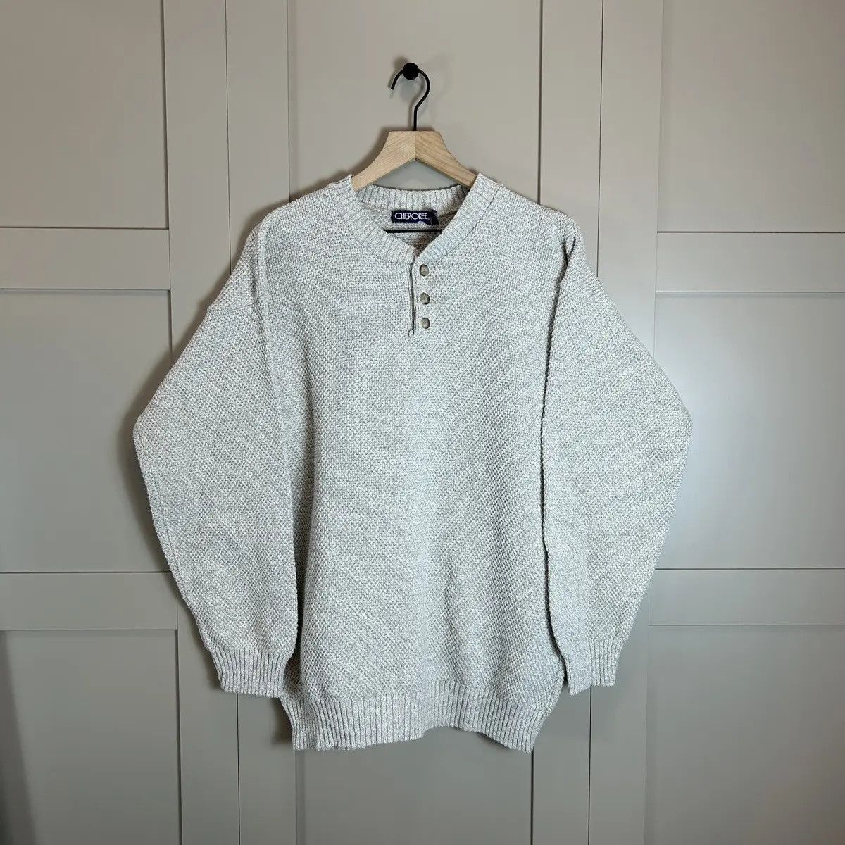 Cherokee × Vintage Vintage 90s Heavyweight Knit Sweater Cardigan Made in USA Size US L / EU 52-54 / 3 - 1 Thumbnail