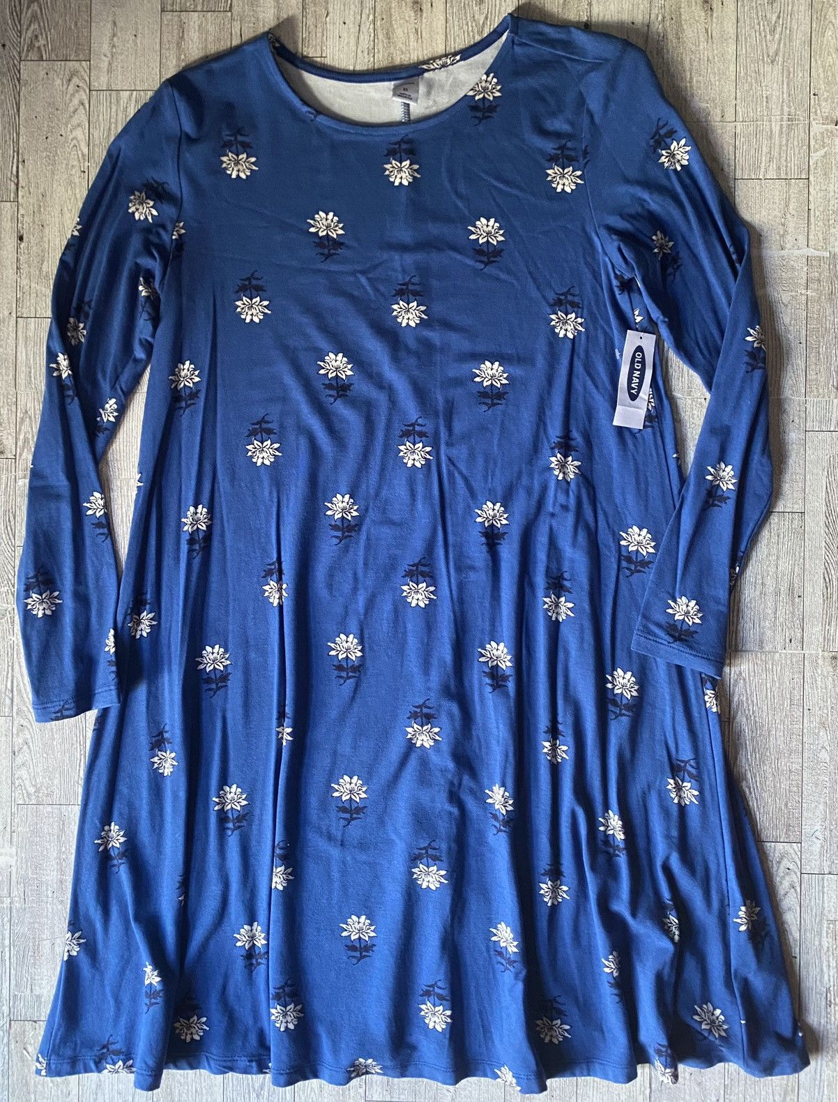 Old Navy Old Navy, Blue Floral, 3/4 Long Sleeve Mini Dress Size XS / US 0-2 / IT 36-38 - 4 Thumbnail