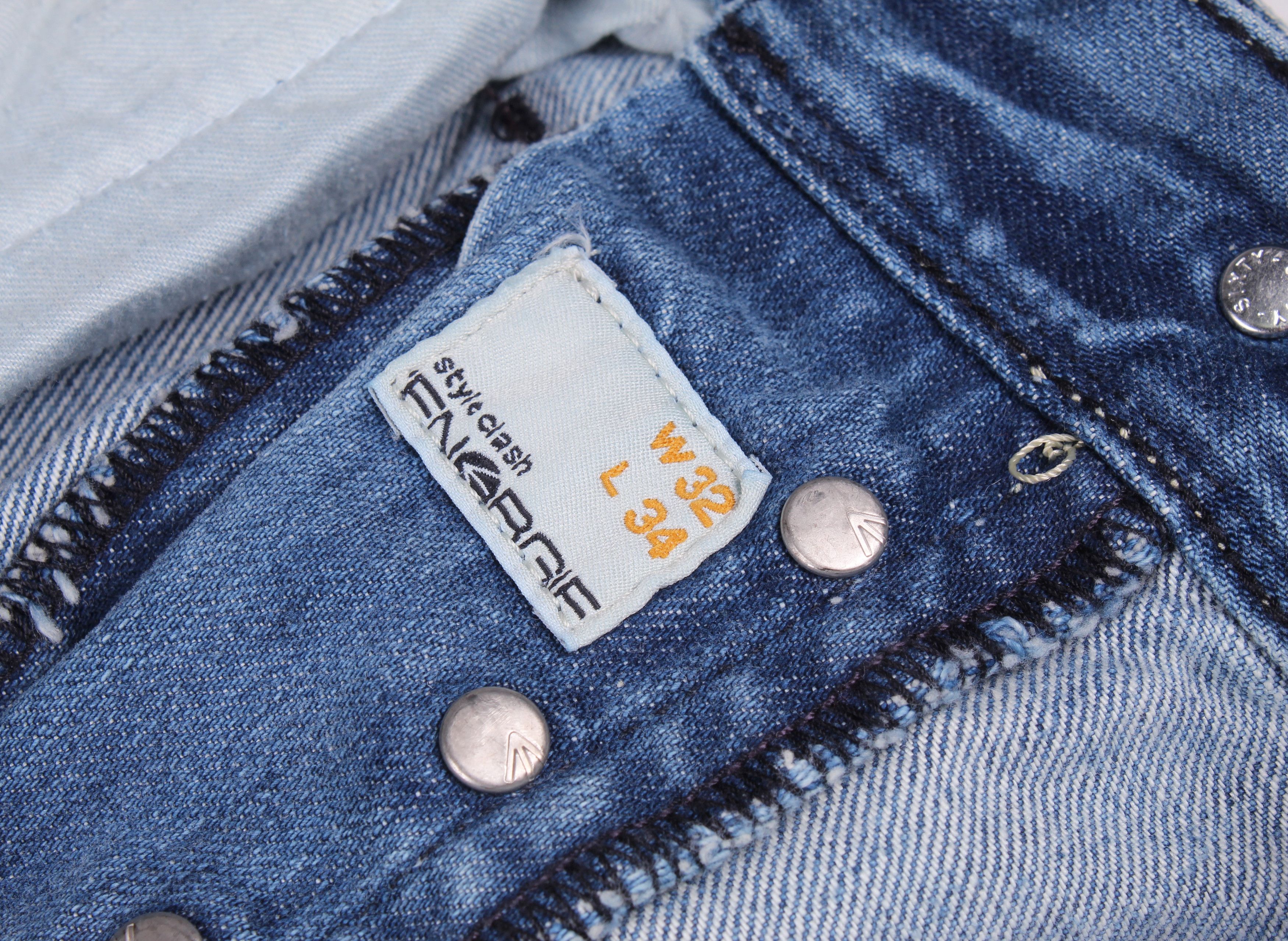 Energie Energie Y2K Distressed Painted Denim Jeans Size US 32 / EU 48 - 7 Thumbnail