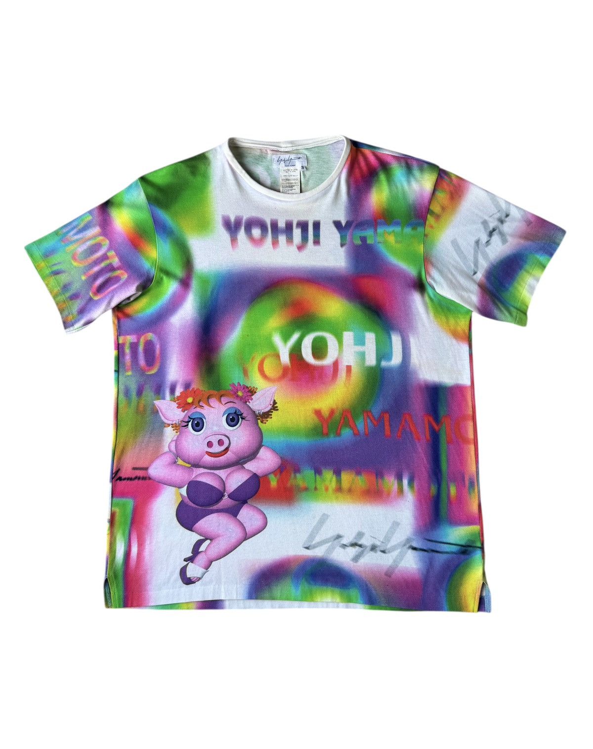 SS2002 Yohji Yamamoto Pour Homme LSD Runway Pig Print Tee