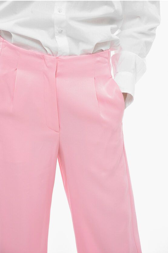 MSGM og1mm0724 Single Pleated Palazzo Pants in Pink Size 26" / US 2 / IT 38 - 3 Thumbnail