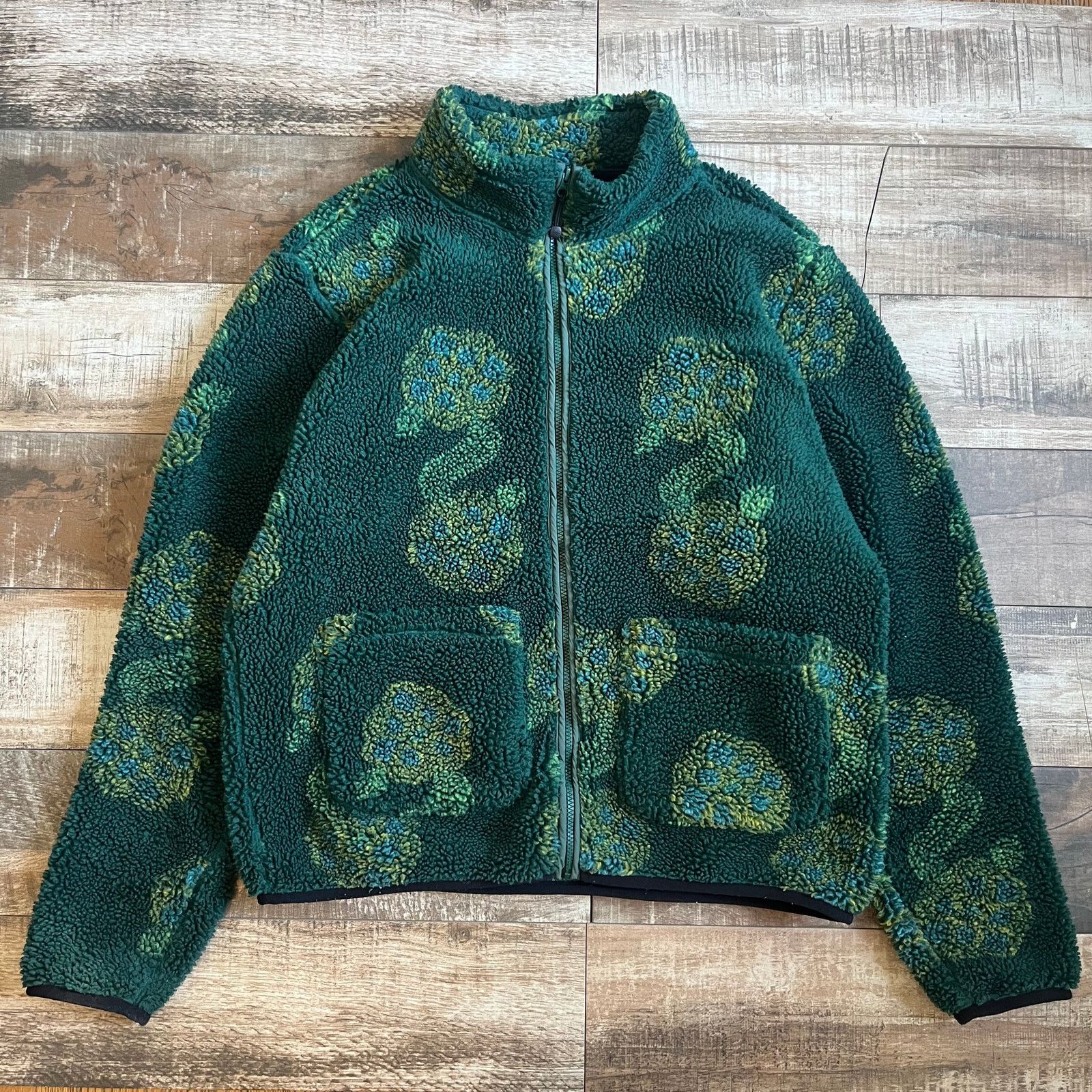 image of Stussy Floral Fleece in Green, Men's (Size XL)