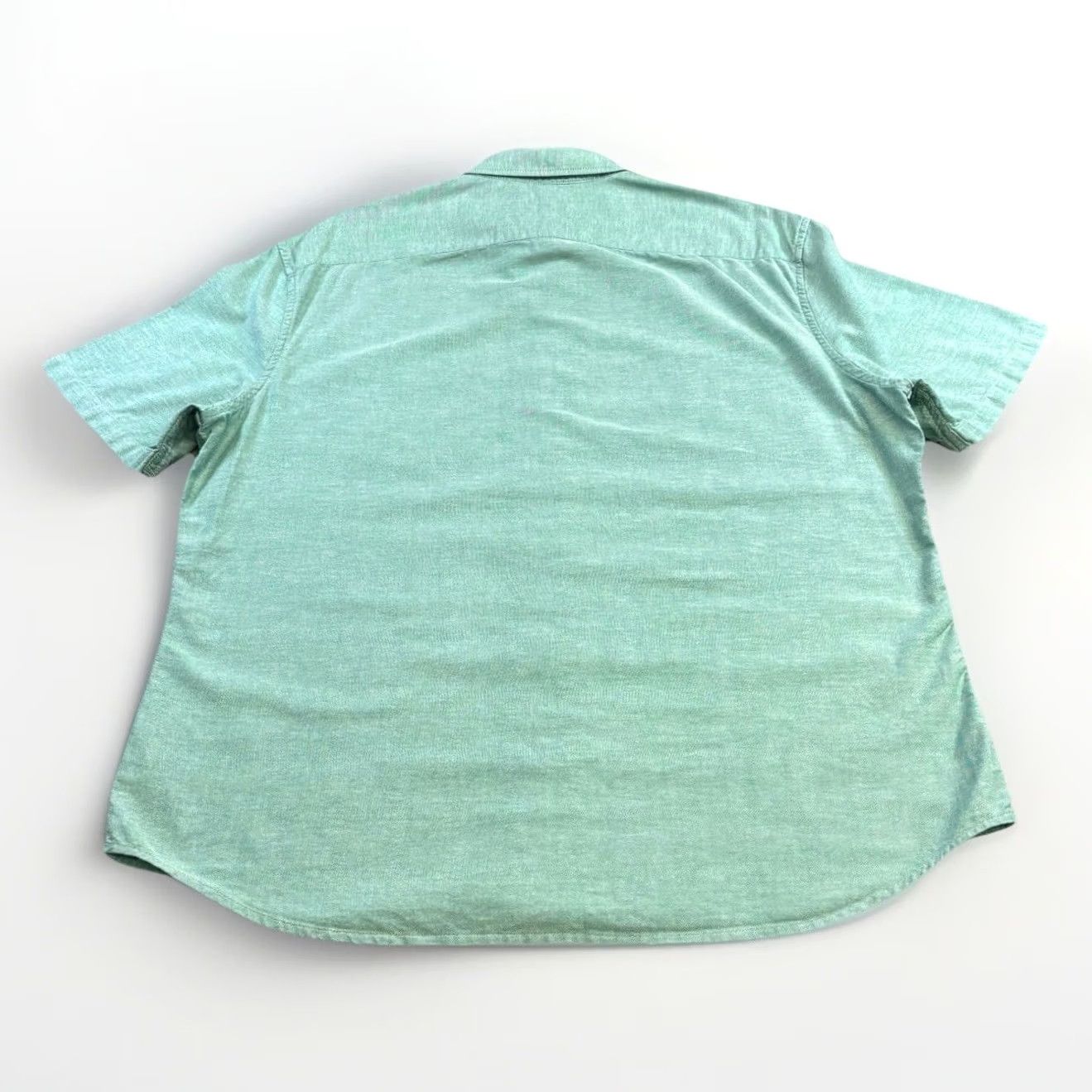 Marks & Spencer M&S Shirt Large Mens Sea Green Button-Down Short Sleeve Chest Pocket Vgc Summer Size US L / EU 52-54 / 3 - 3 Thumbnail
