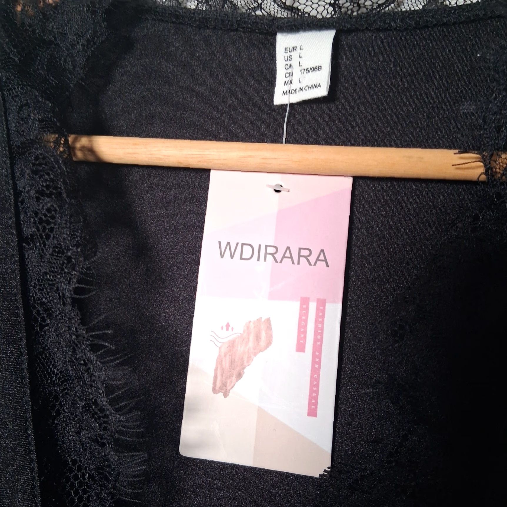 Vintage WDIRARA Bodysuit Women L Black Long Sleeve V-Neck Lace Trim Stretch NEW Size L / US 10 / IT 46 - 5 Thumbnail