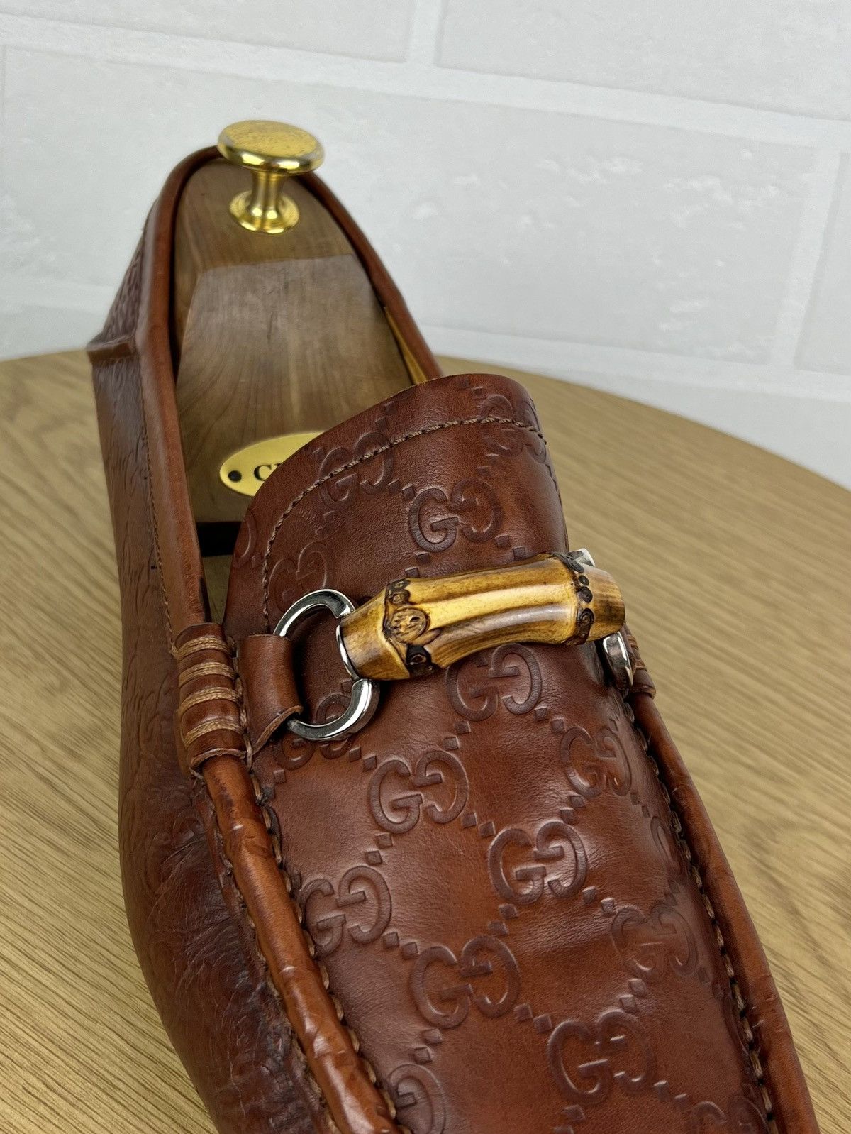 Gucci GUCCI Loafers Leather Shoes HORSEBIT Bamboo GG Monogram Logo Size US 8 / EU 41 - 2 Thumbnail