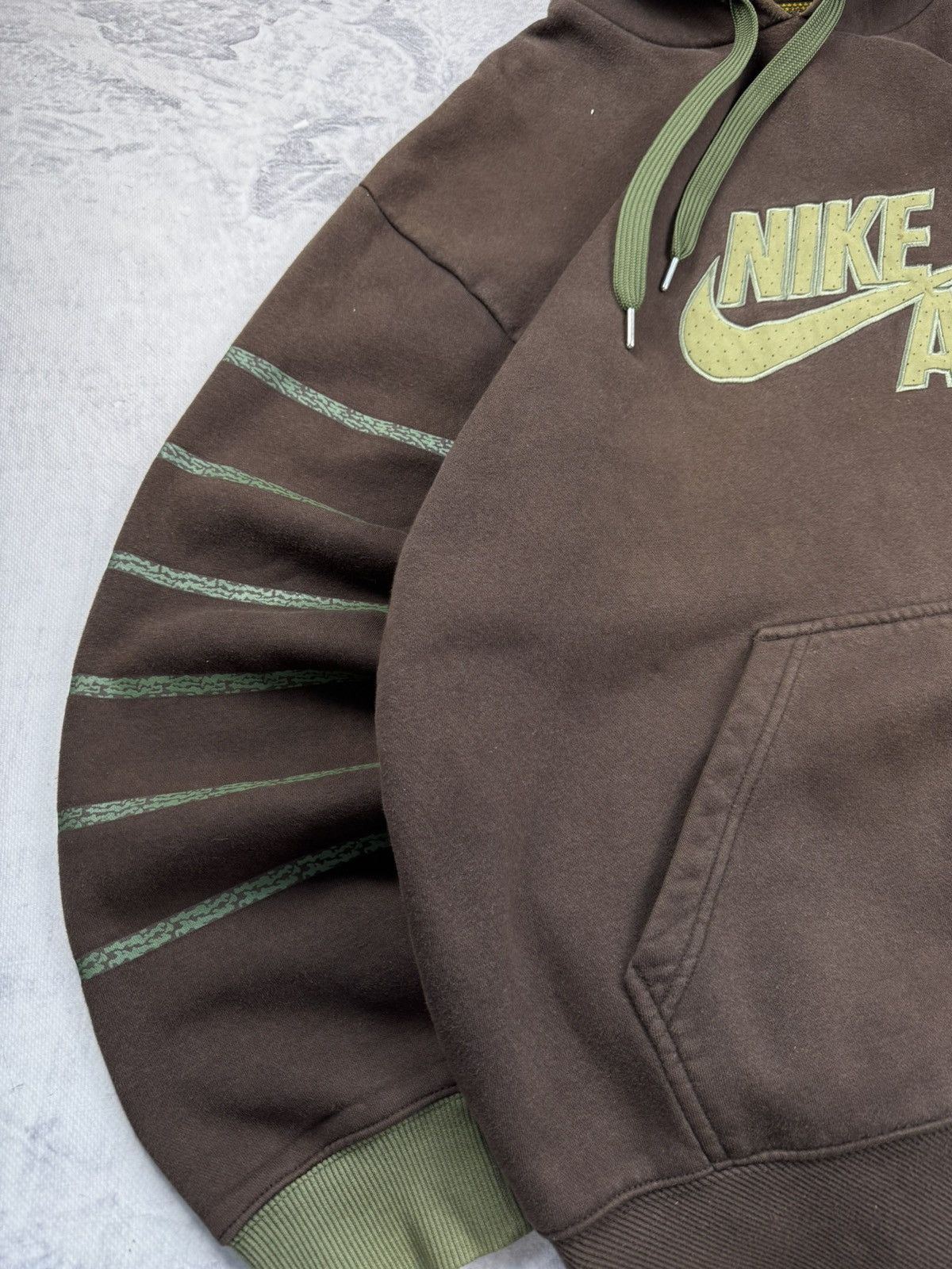 Nike × Vintage NIKE AIR MAX BROWN VINTAGE CENTER LOGO OVERSIZE BOXY HOODIE Size US XXL / EU 58 / 5 - 3 Thumbnail