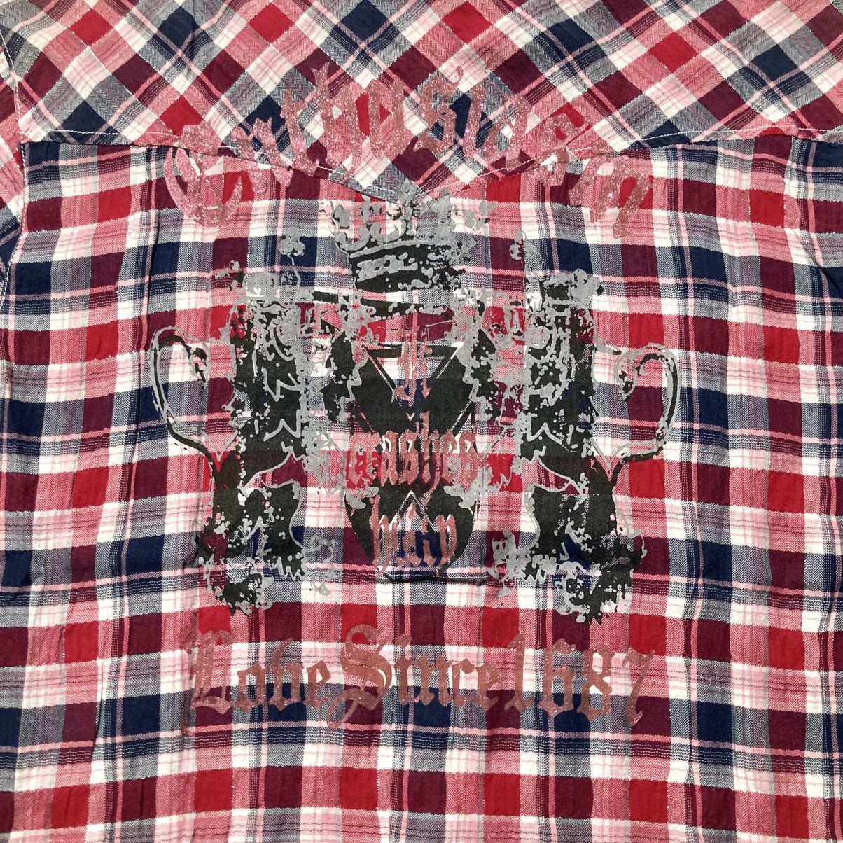 Japanese Brand 2000s Corn Flake Poem Logo Western Plaid Shirt Button Up Size US L / EU 52-54 / 3 - 3 Thumbnail