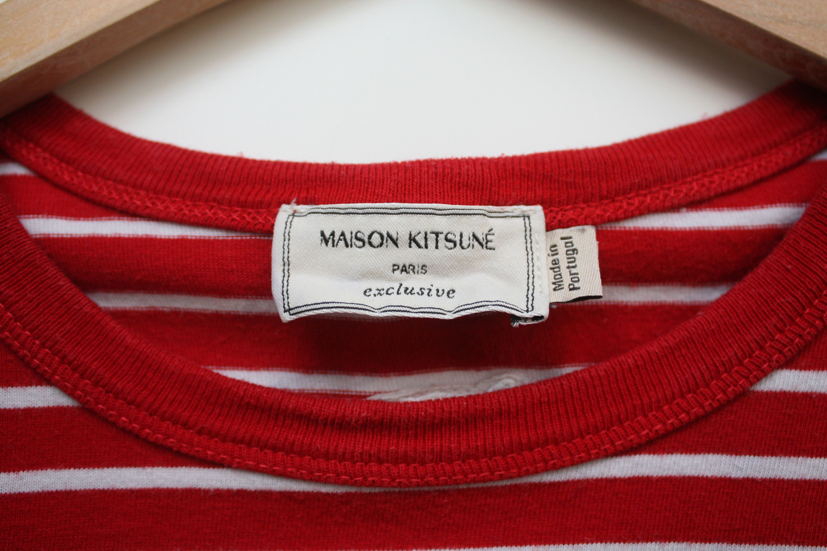 Maison Kitsune Maison Kitsune Red Striped T-Shirt Women's Medium Size M / US 6-8 / IT 42-44 - 4 Thumbnail