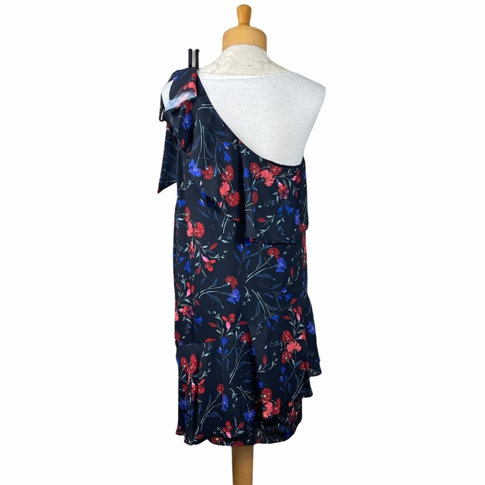 Parker Parker One Shoulder Ruffled Floral Dress Black M Size M / US 6-8 / IT 42-44 - 7 Thumbnail