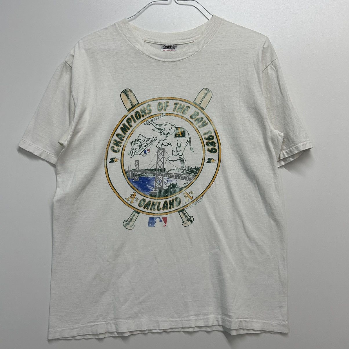 MLB × Vintage Vintage 80s Oakland Athletics World Series MLB Graphic Shirt Size US XL / EU 56 / 4 - 1 Thumbnail